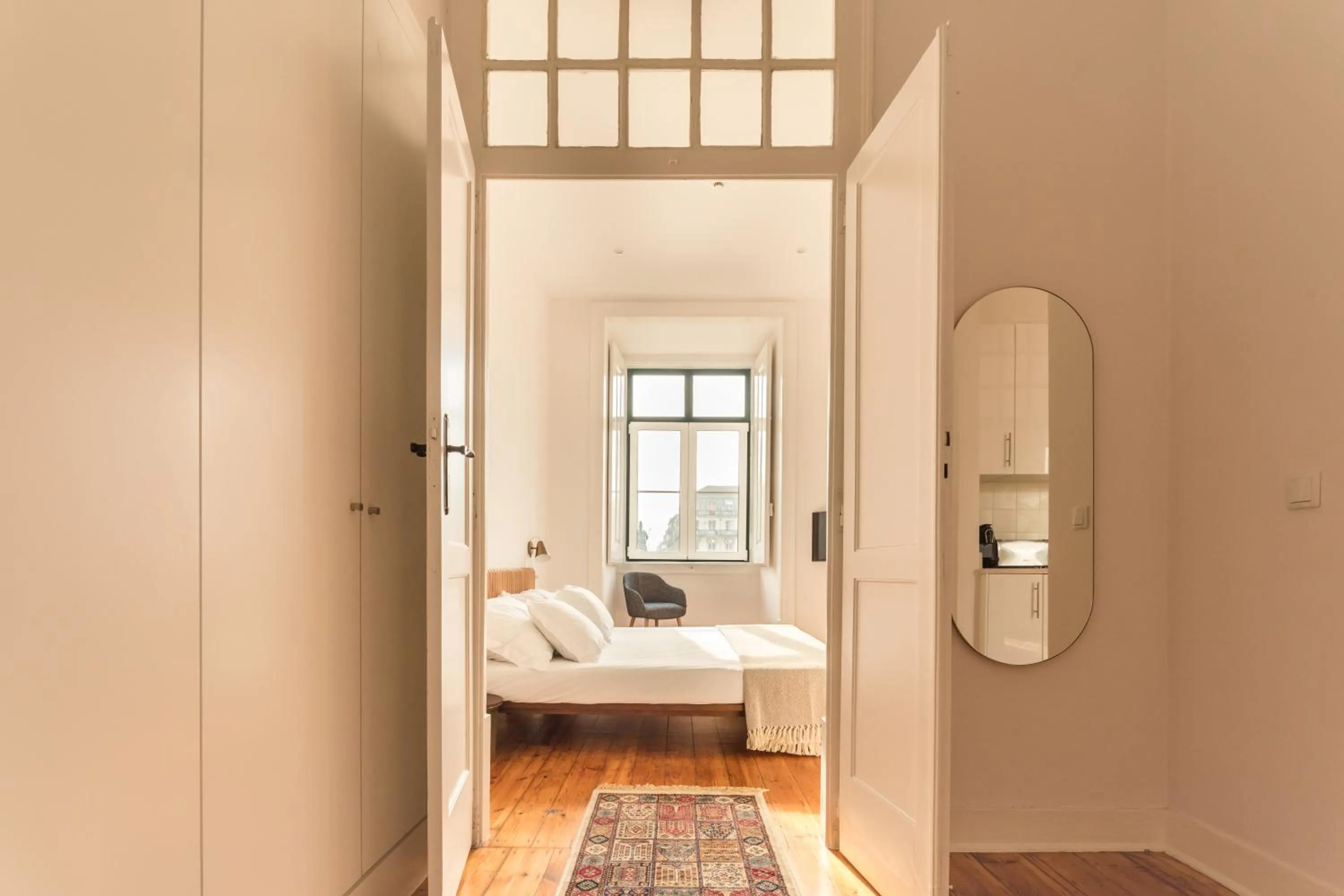 Bed in The Visionaire Apartments