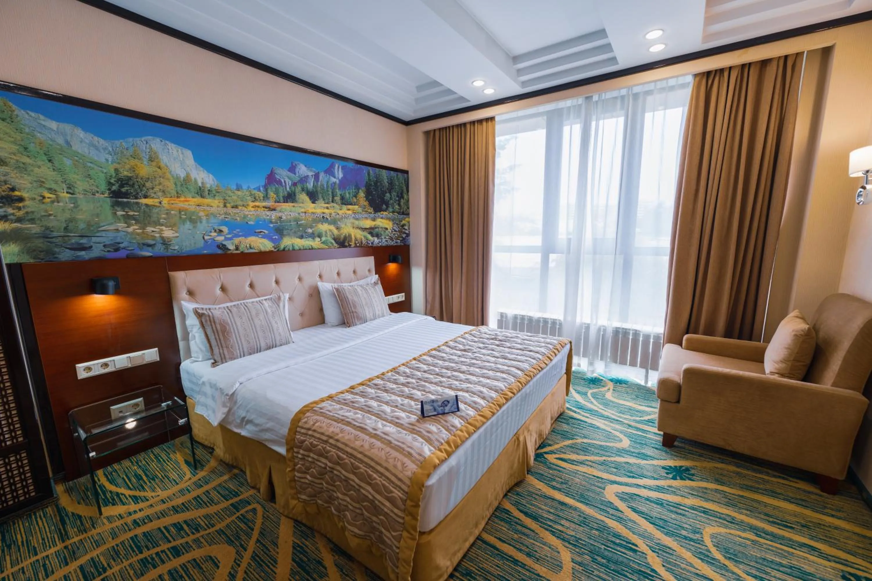 Bed in Hotel Kazzhol Almaty