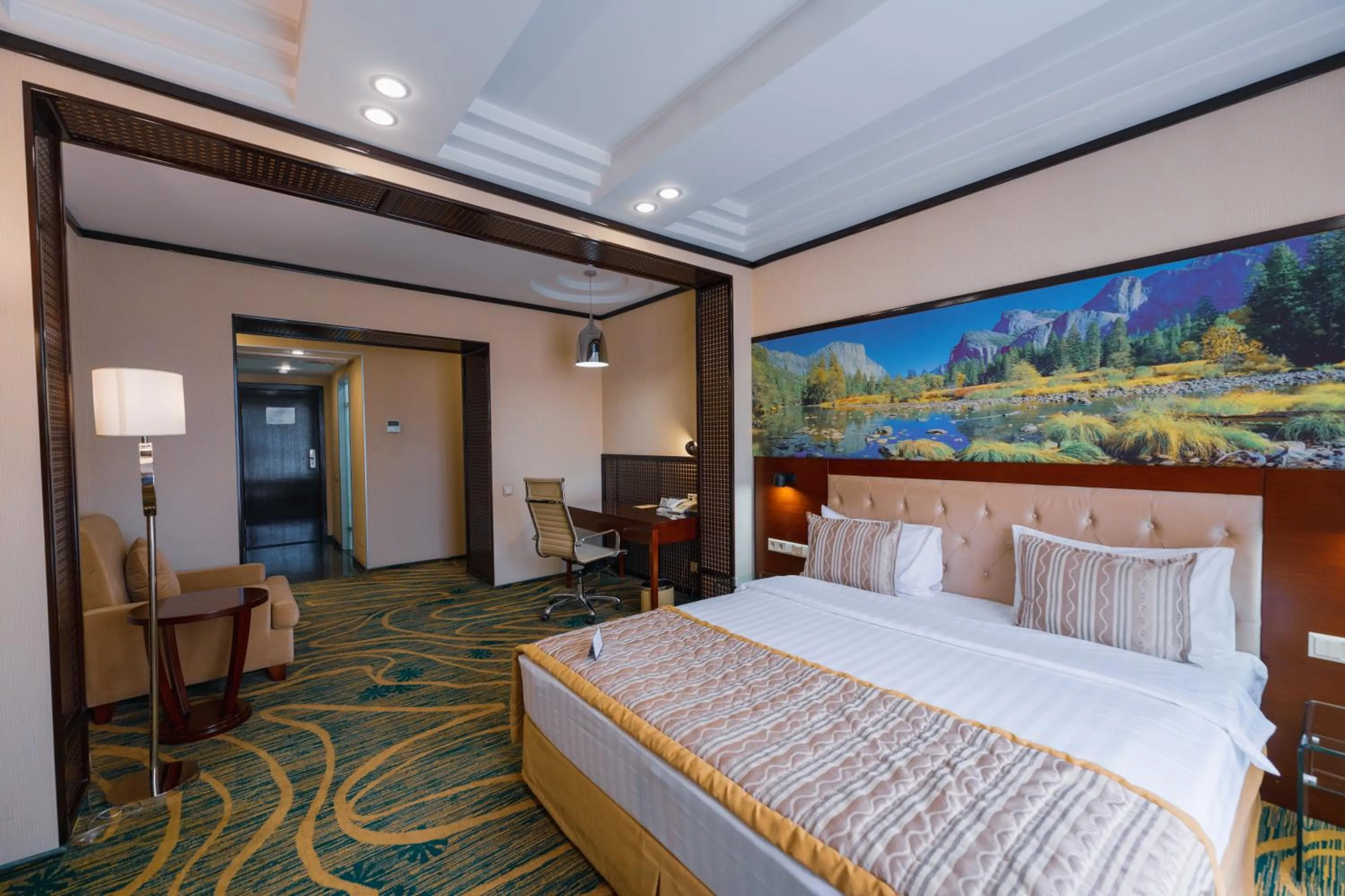 Bed in Hotel Kazzhol Almaty