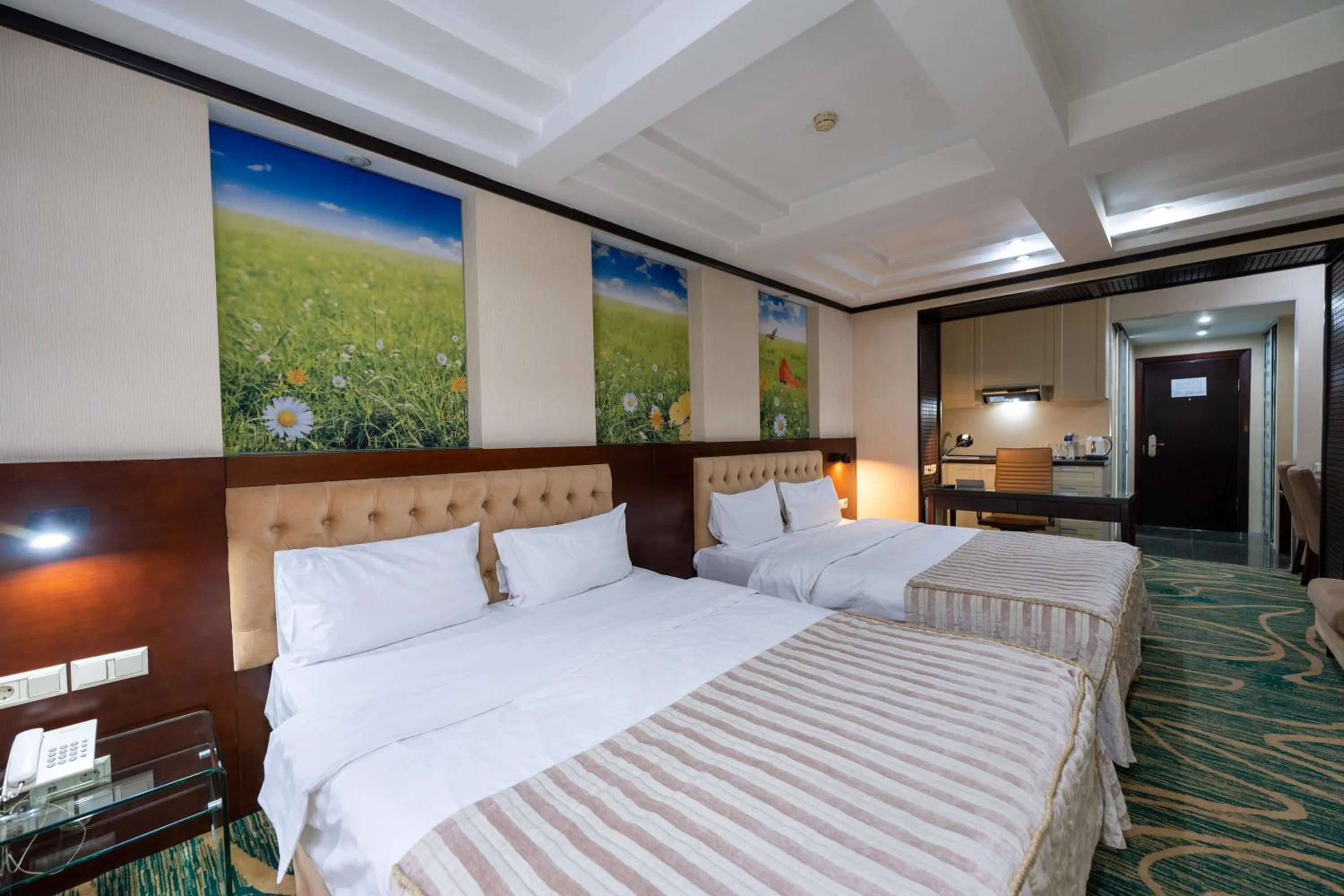 Bed in Hotel Kazzhol Almaty