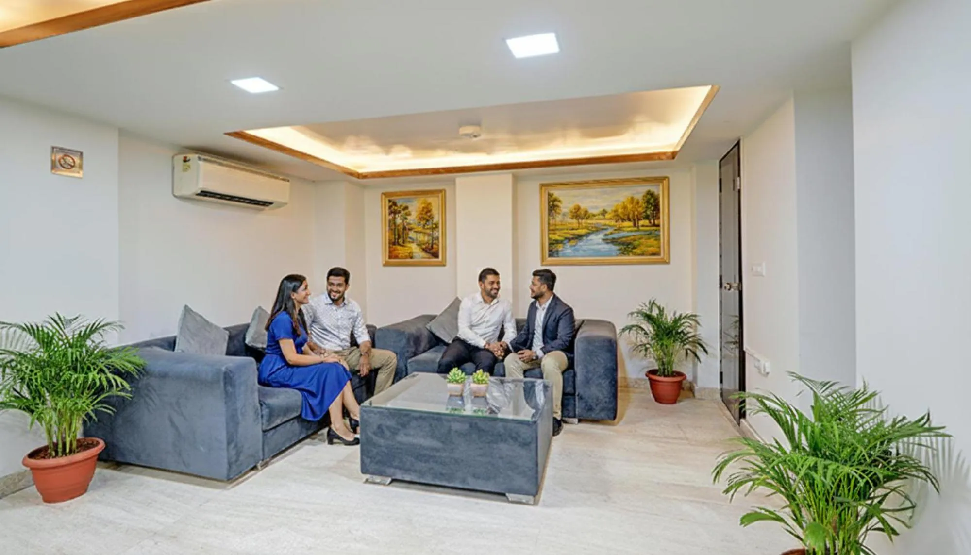 Seating area in FabHotel Galaxy - Nr Patel Nagar Metro