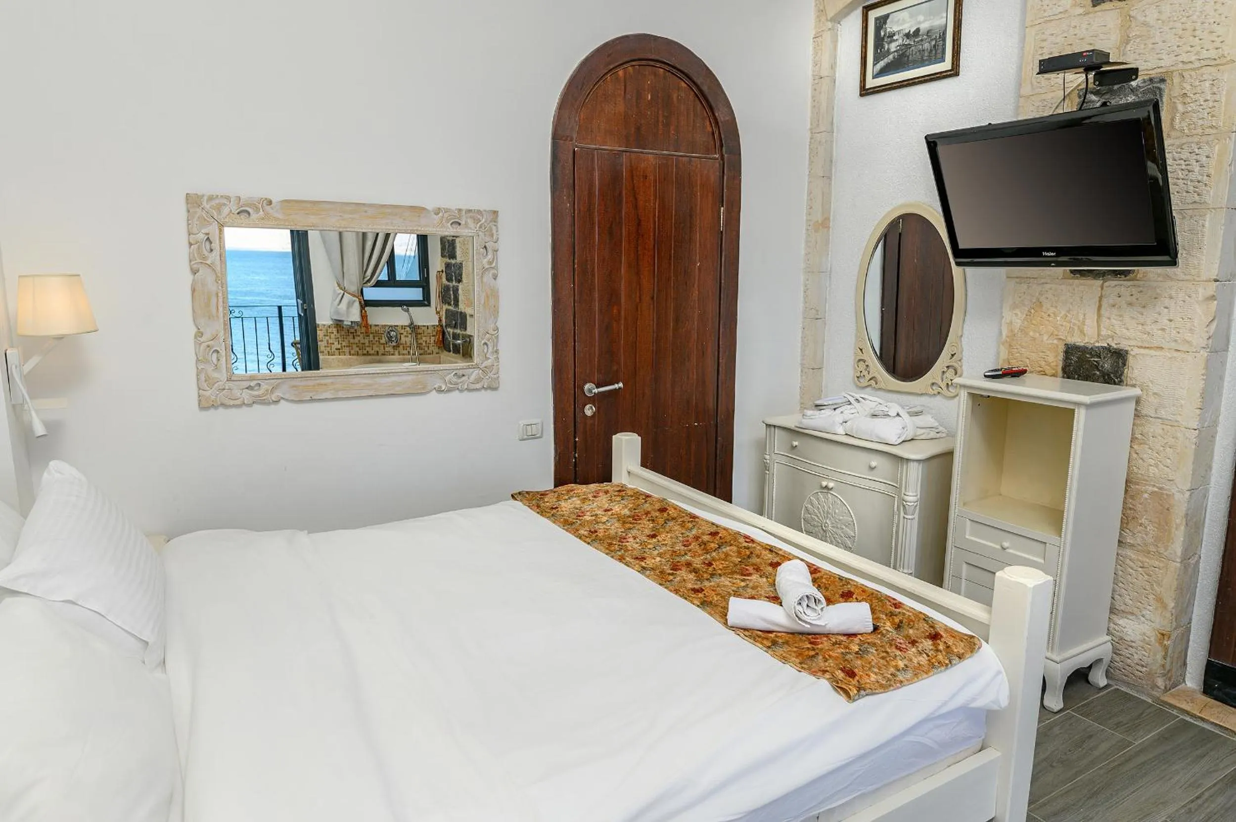 Bed in Shirat Hayam Boutique Hotel