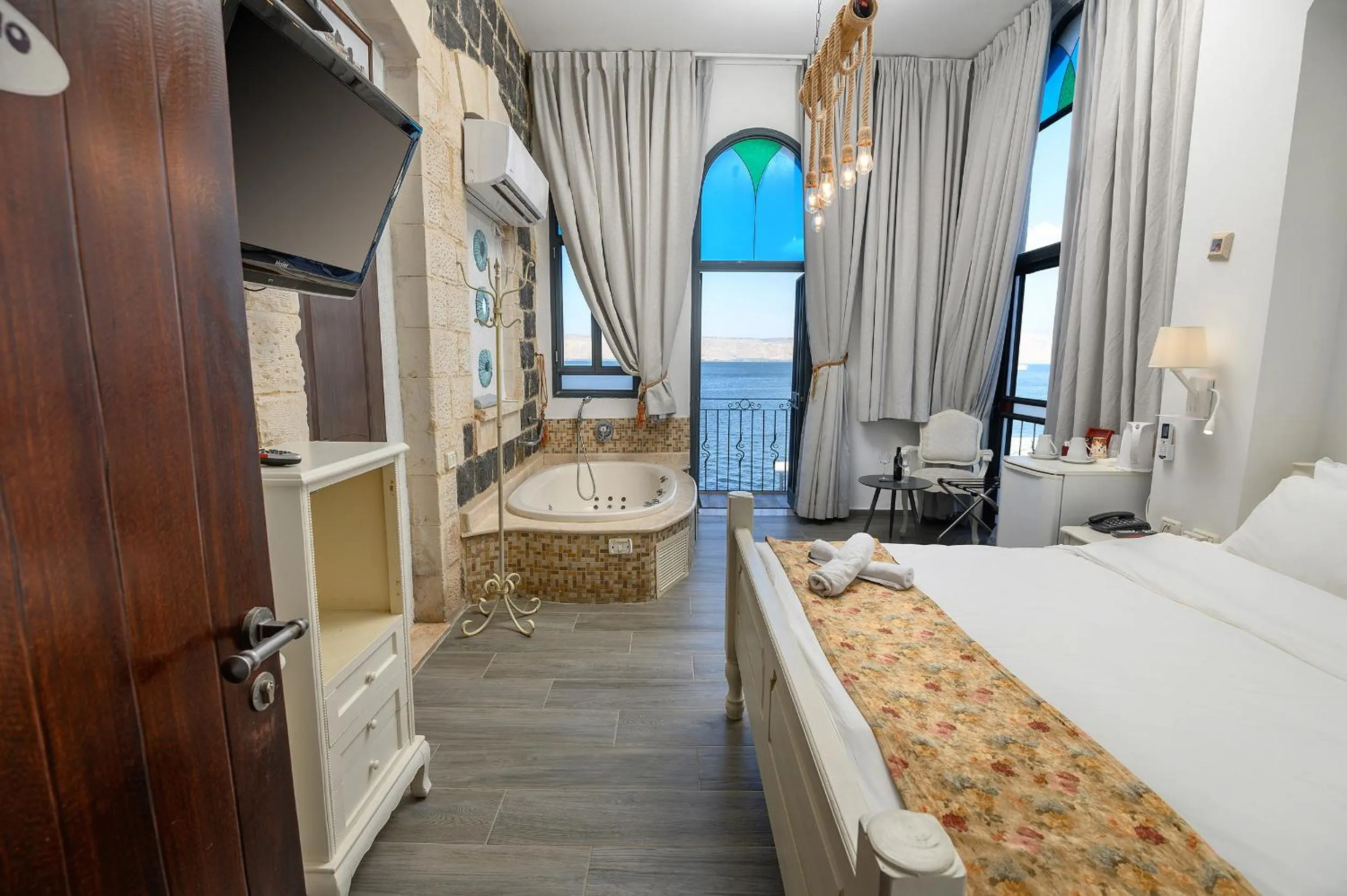 Bed in Shirat Hayam Boutique Hotel