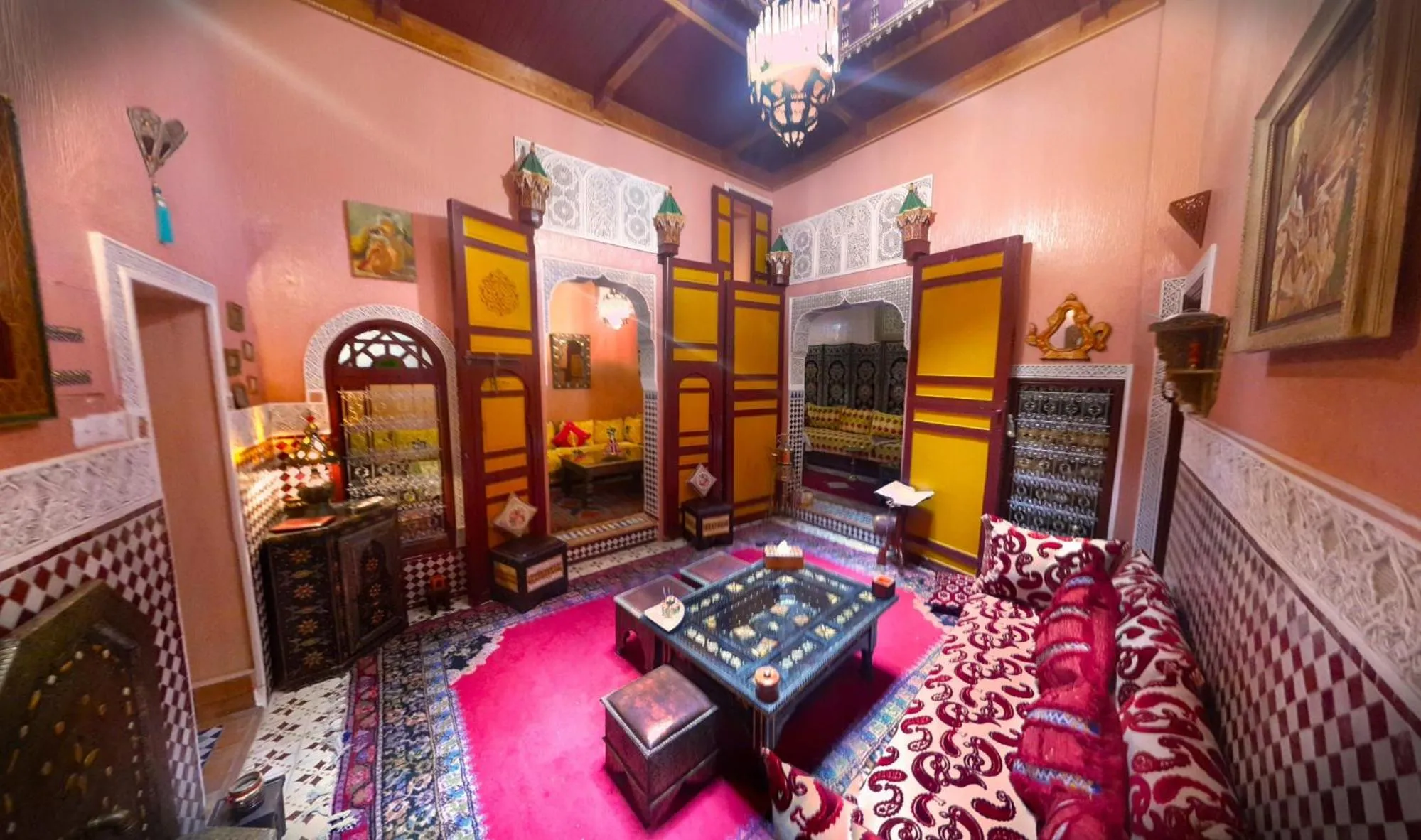 Communal lounge/ TV room, Bed in Riad Atika Mek