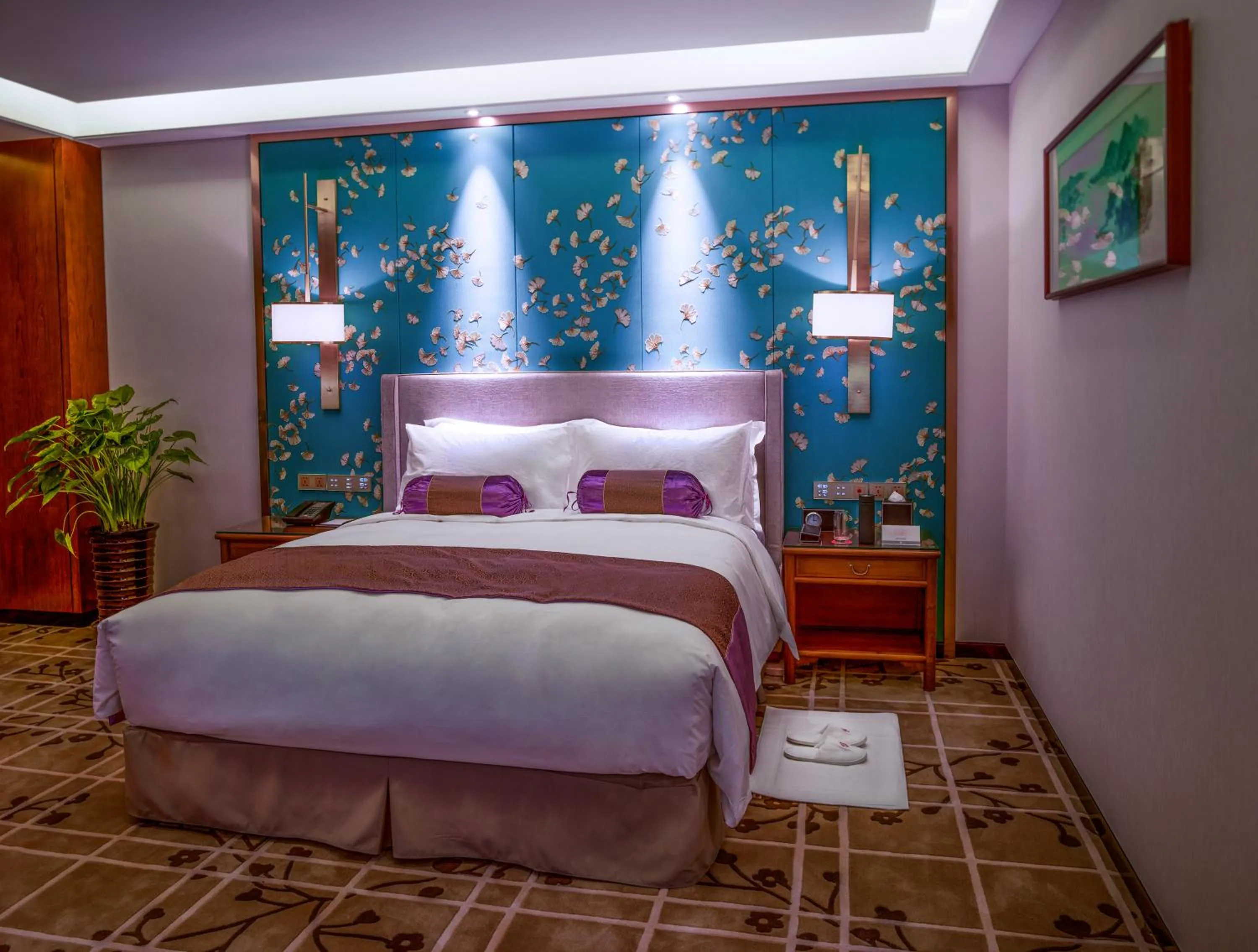 Bed in Ordos Yonggui Hotel