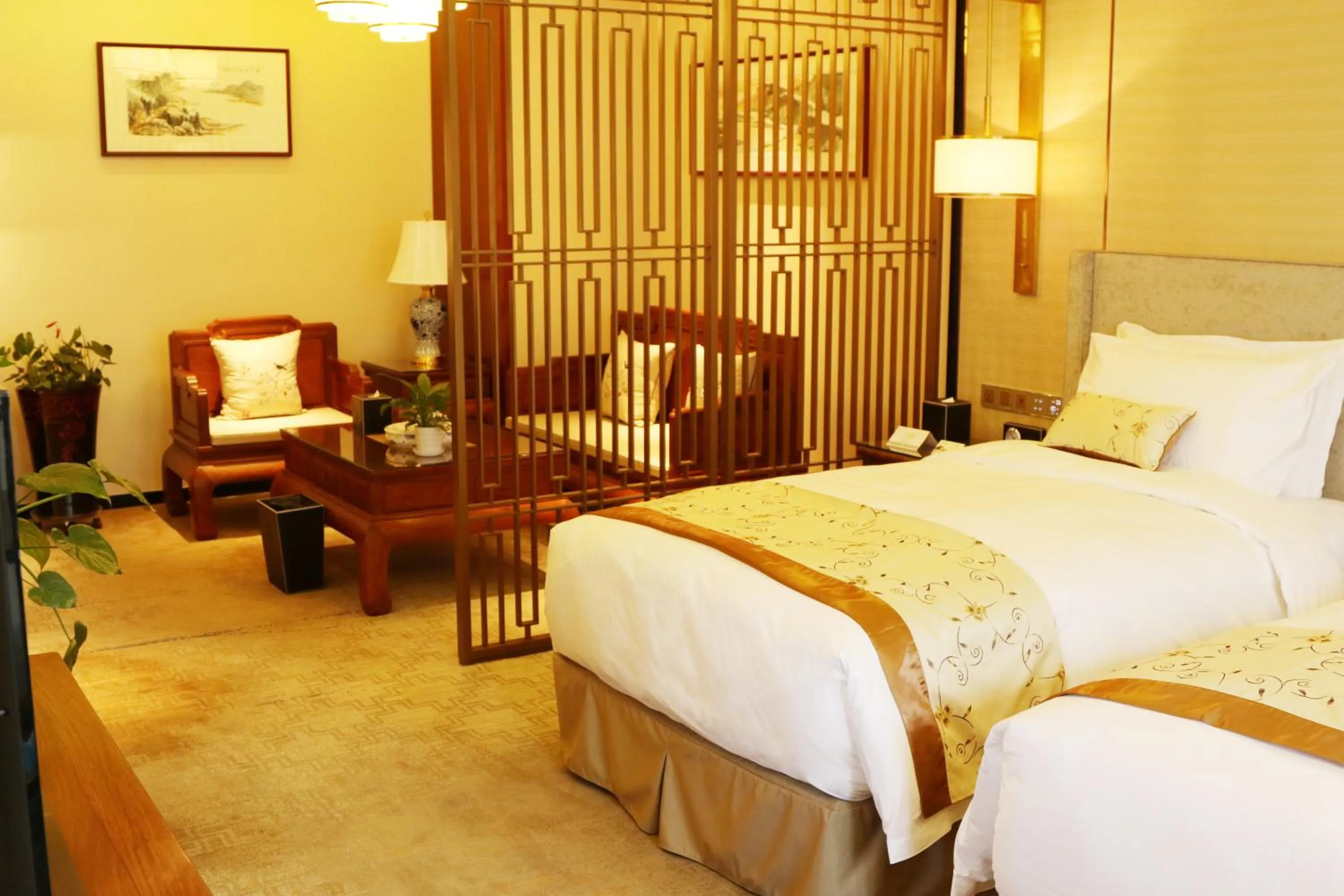 Bed in Ordos Yonggui Hotel