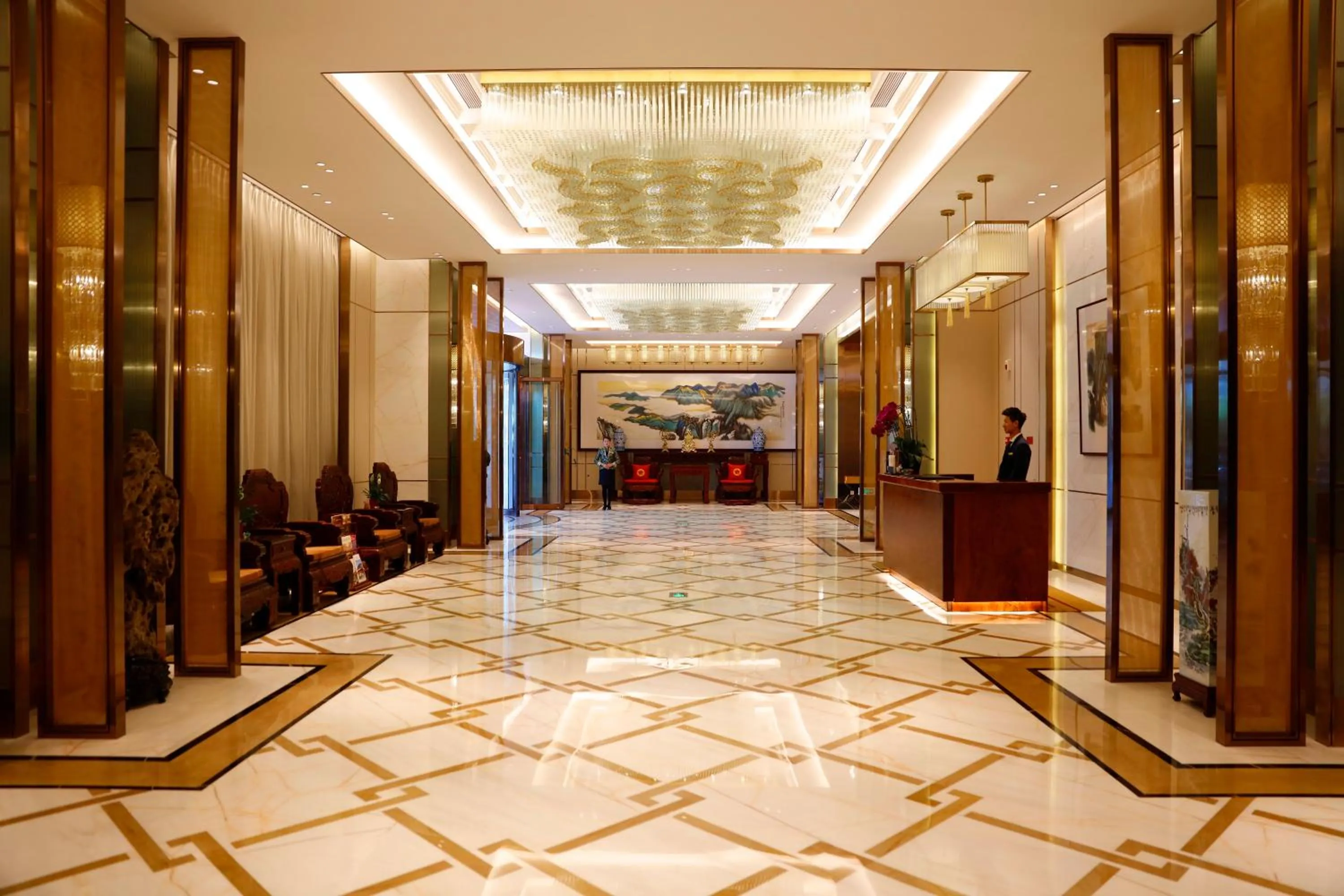 Lobby or reception in Ordos Yonggui Hotel