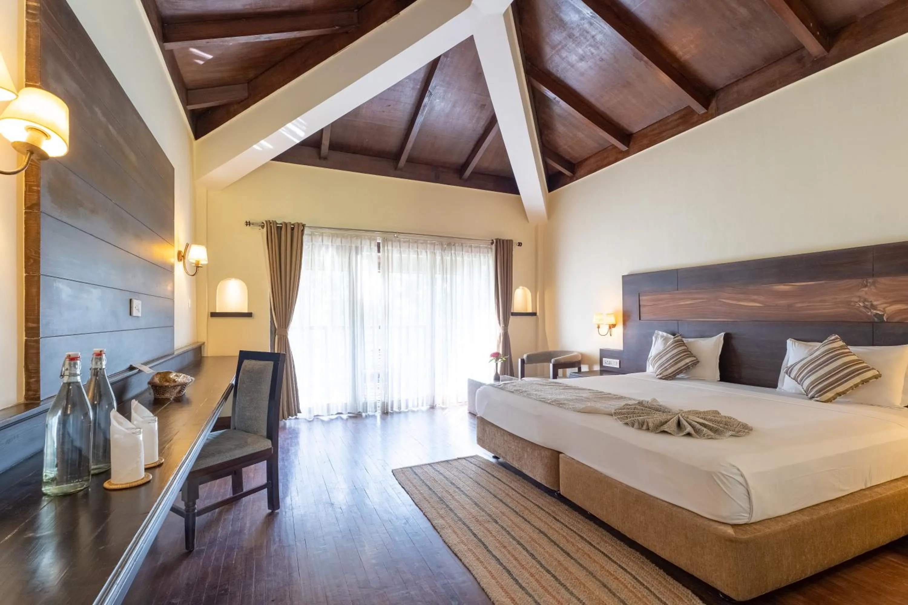 Bed in Jungle Villa Resort - Near Chitwan National Park