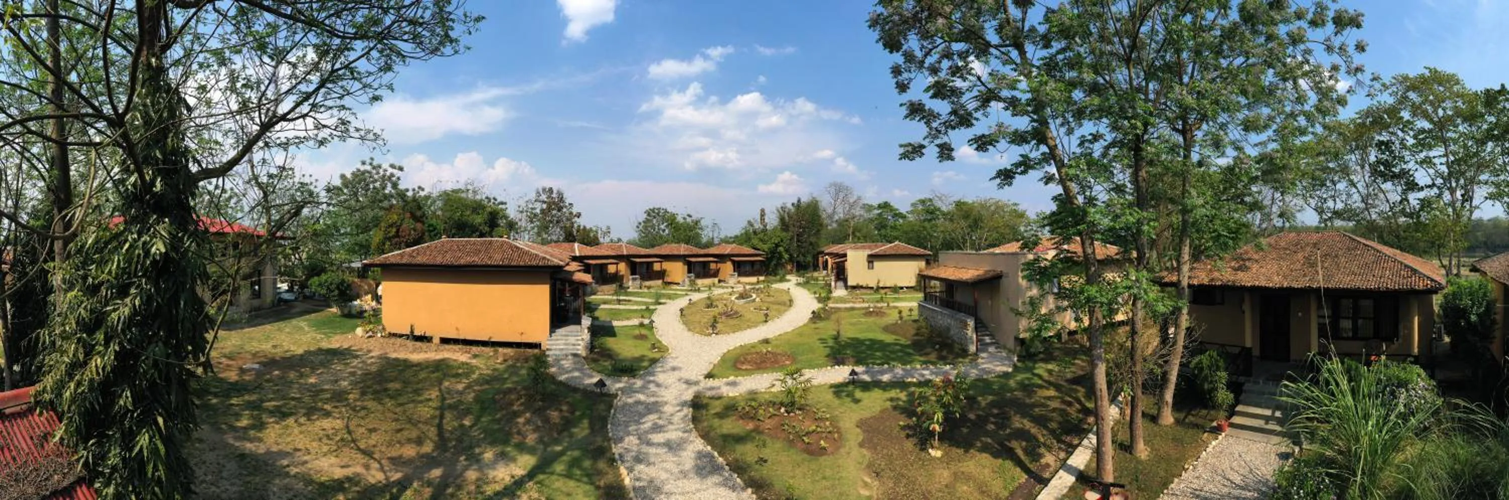 Garden view in Jungle Villa Resort - Near Chitwan National Park