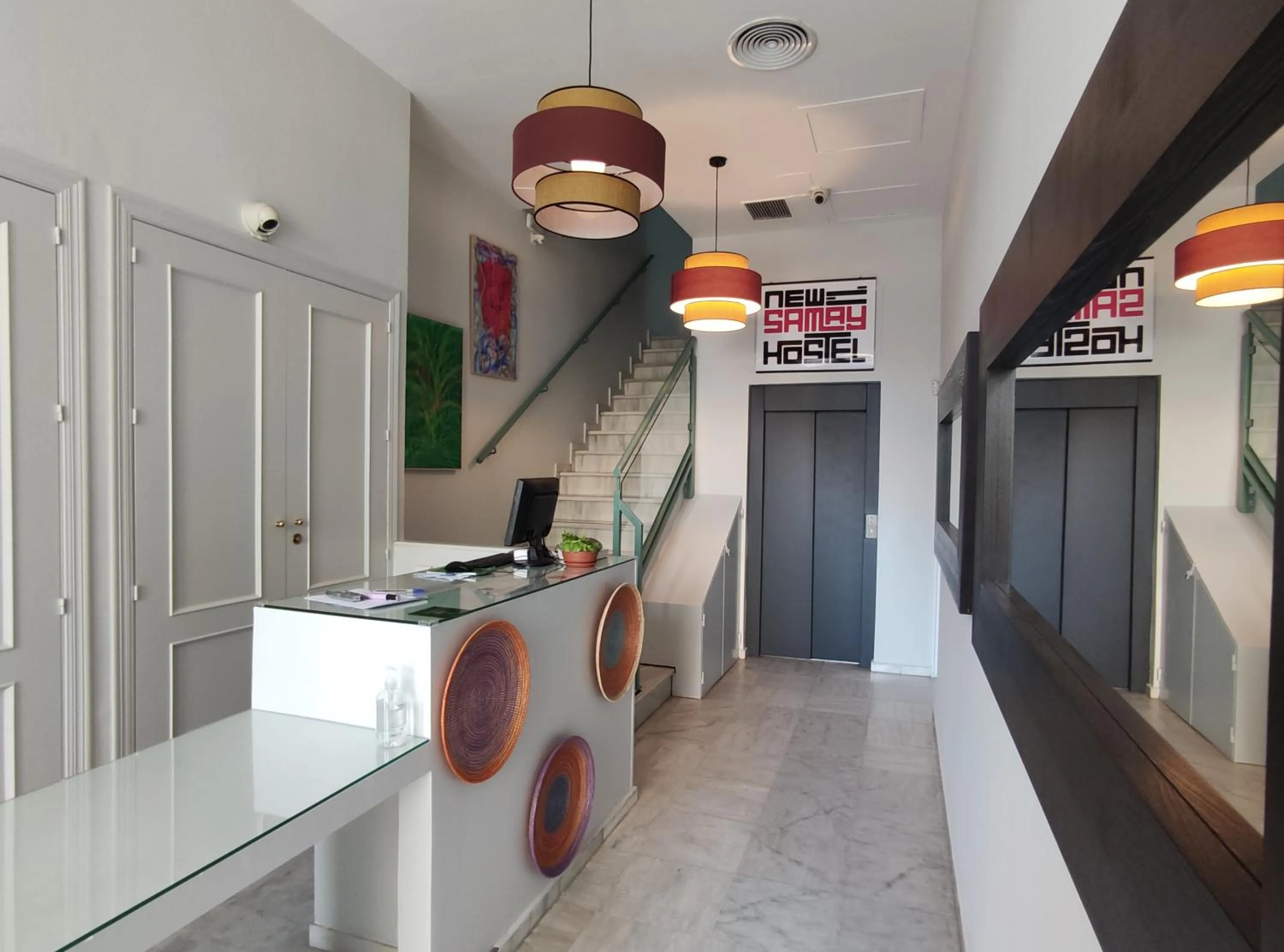 Lobby or reception in New Samay Hostel