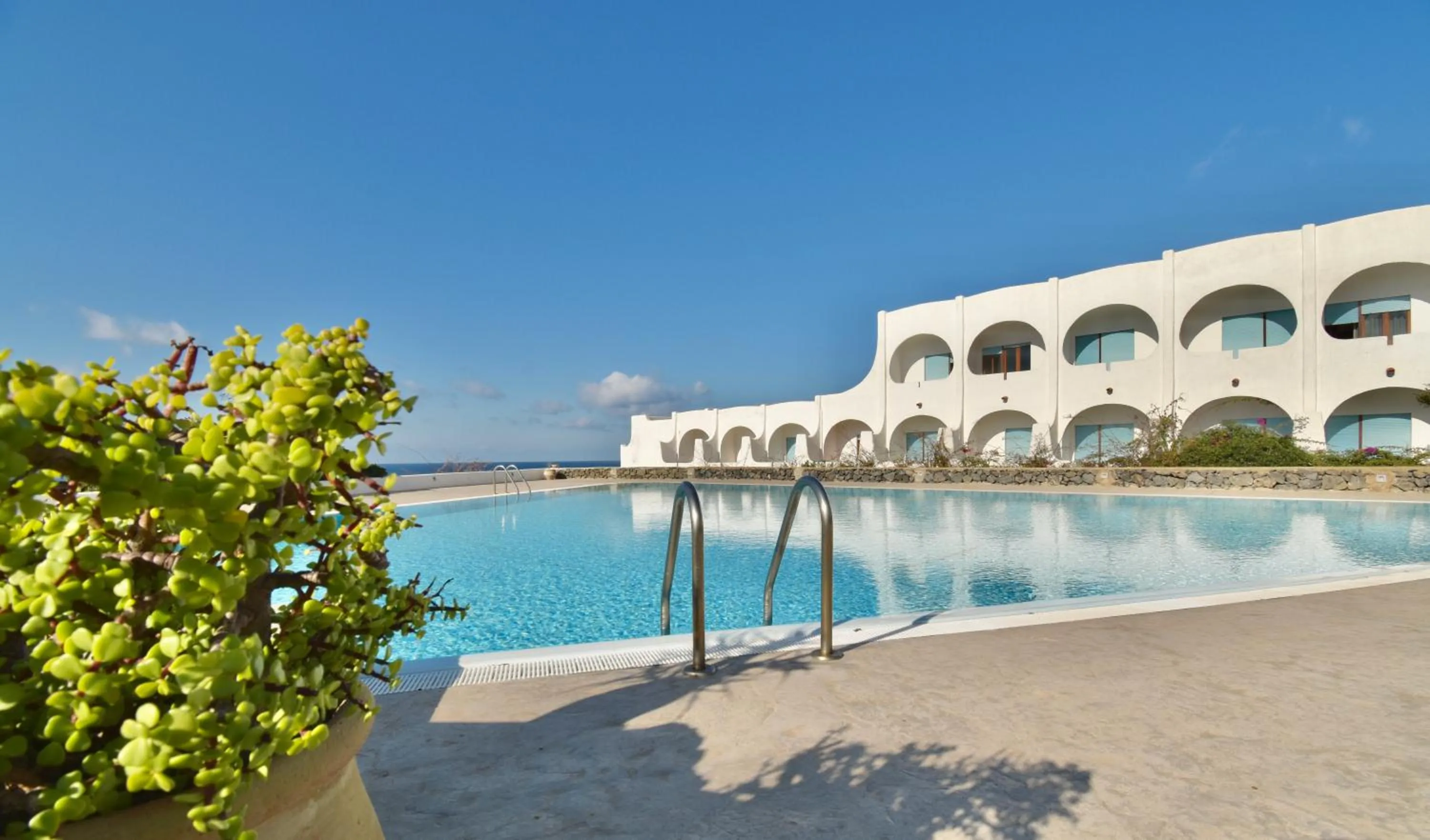 Pool view in Cossyra Hotel