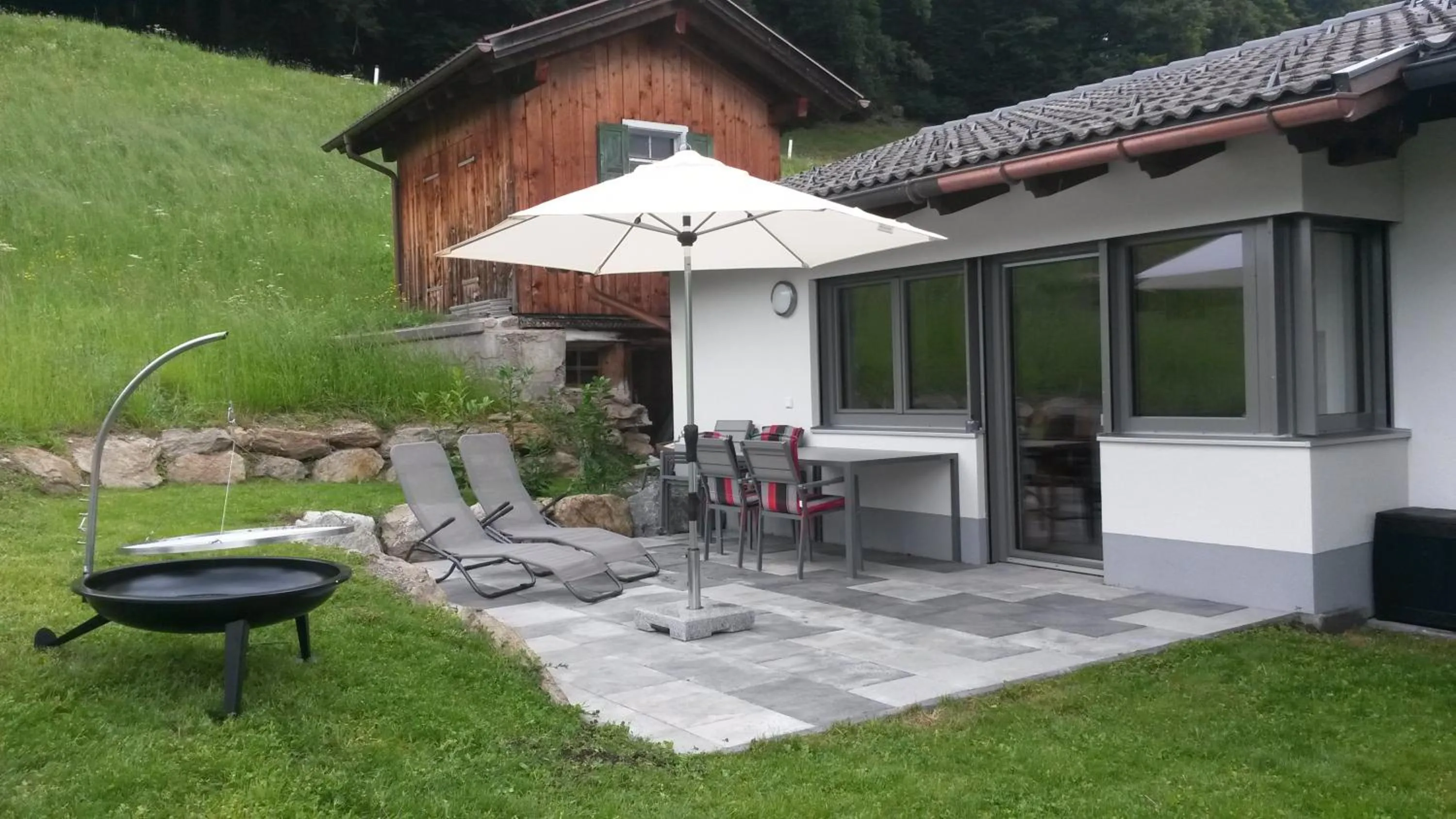 BBQ facilities in Ferienwohnung Därflihof