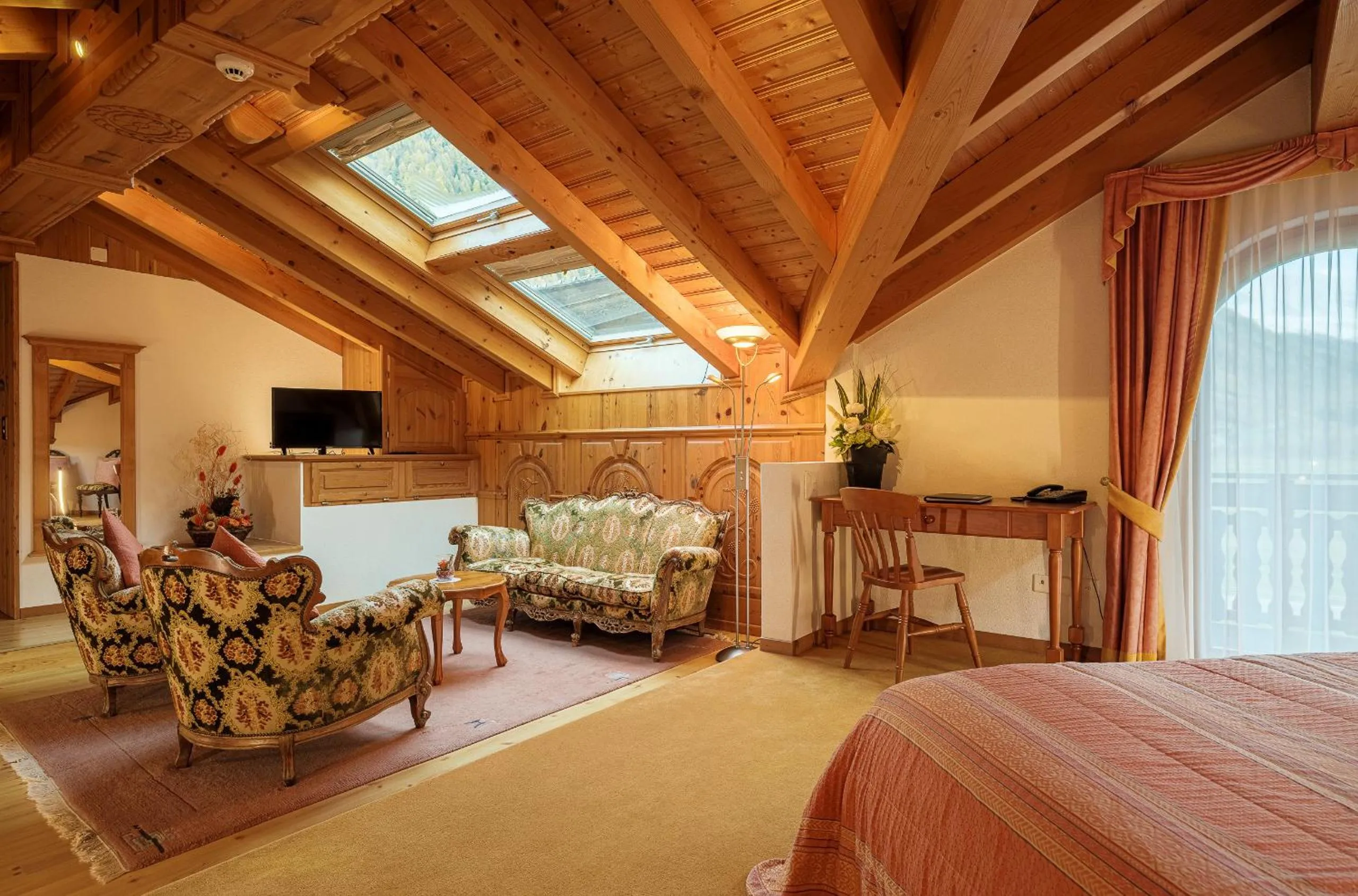 Living room, Bed in Walliserhof
