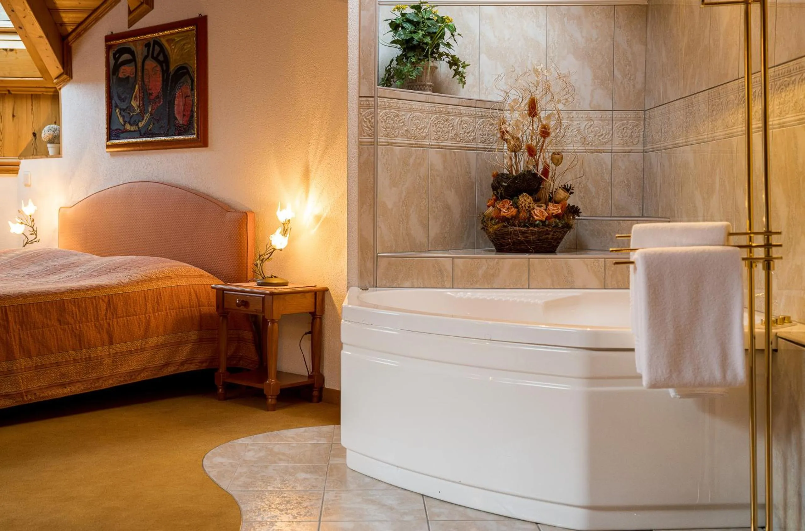 Bedroom, Bed in Walliserhof