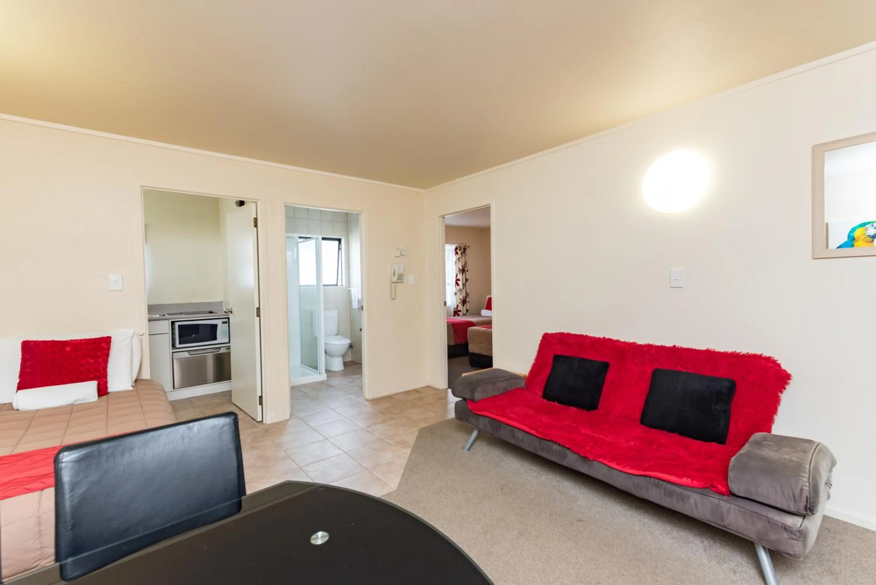 Living room in Dolphin Motel