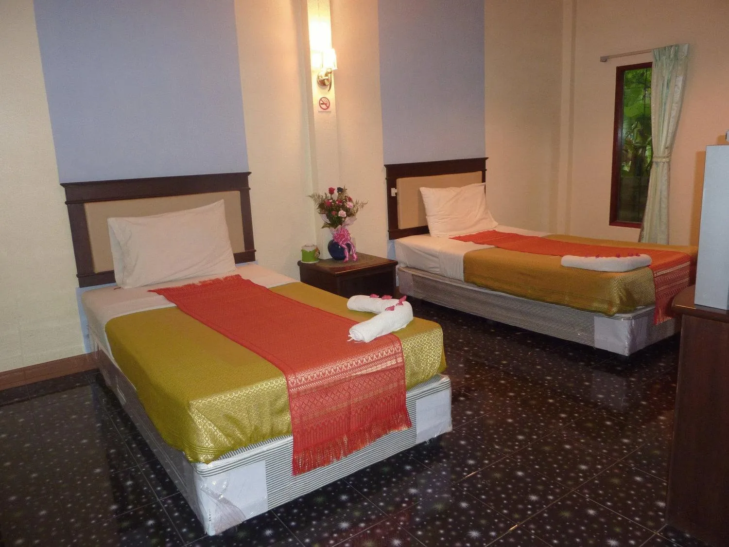 Bed in Aonang Green Park Bungalow