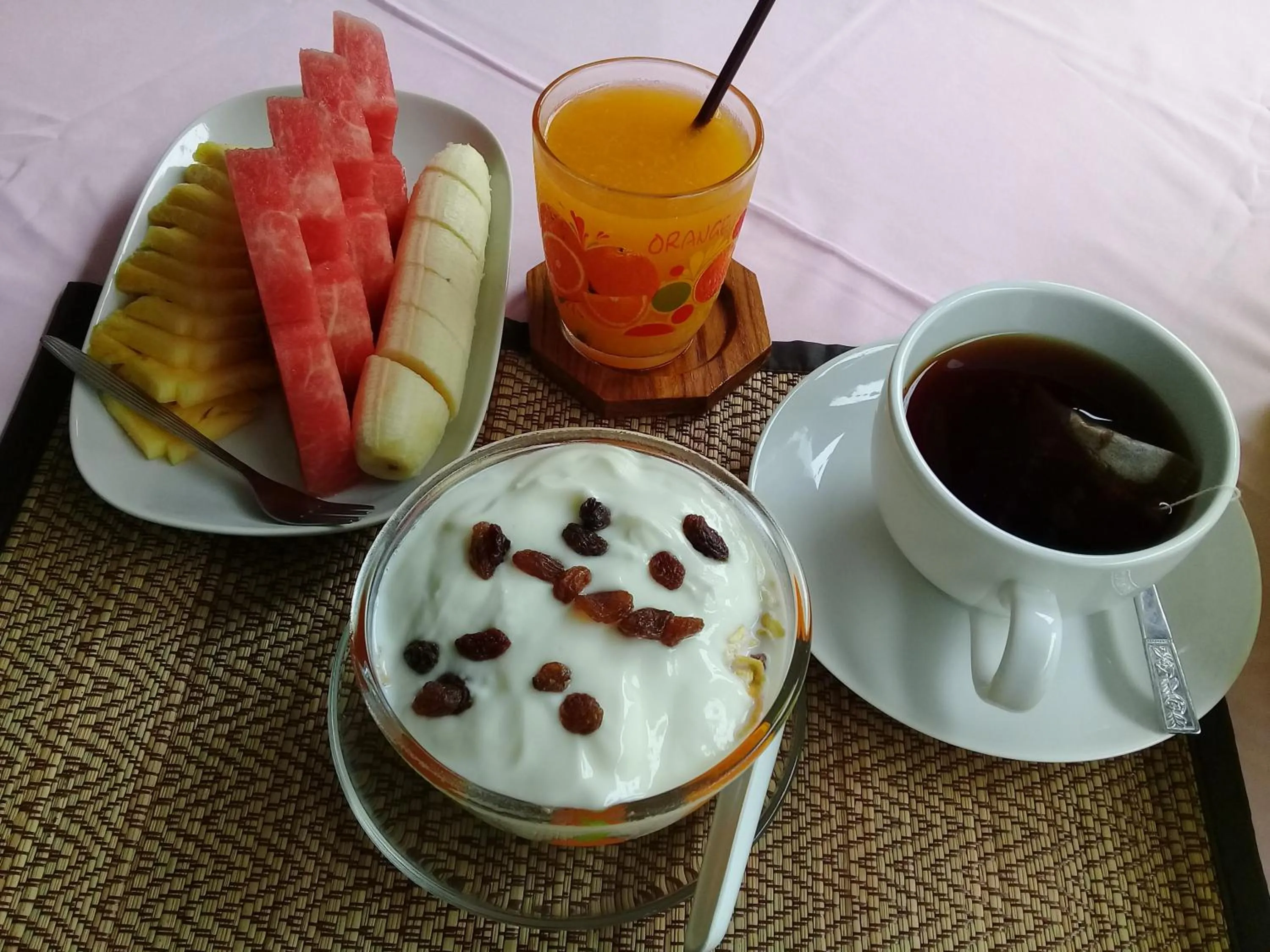 American breakfast in Aonang Green Park Bungalow