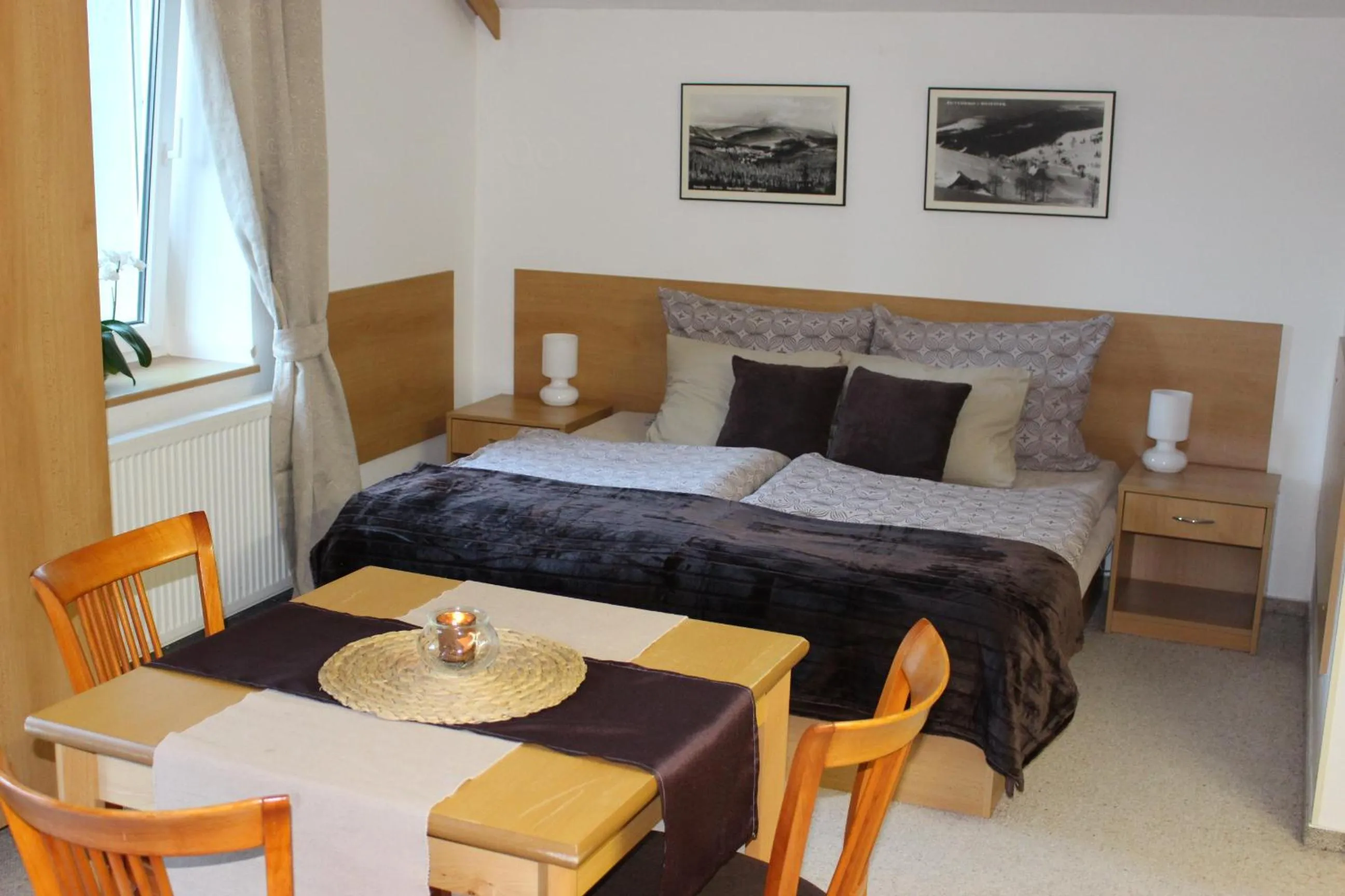 Seating area, Bed in Apartmány Gryf Harrachov