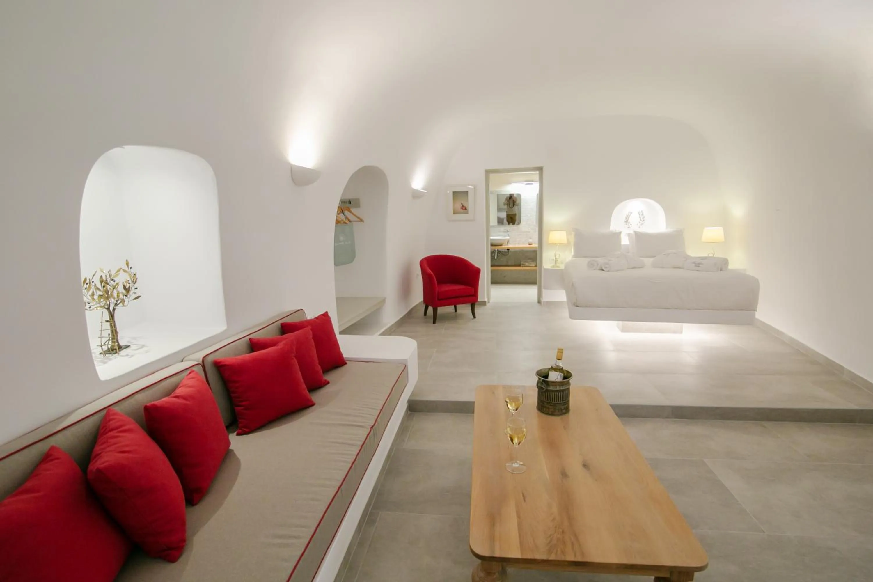 View (from property/room), Bed in Oia Mare Villas