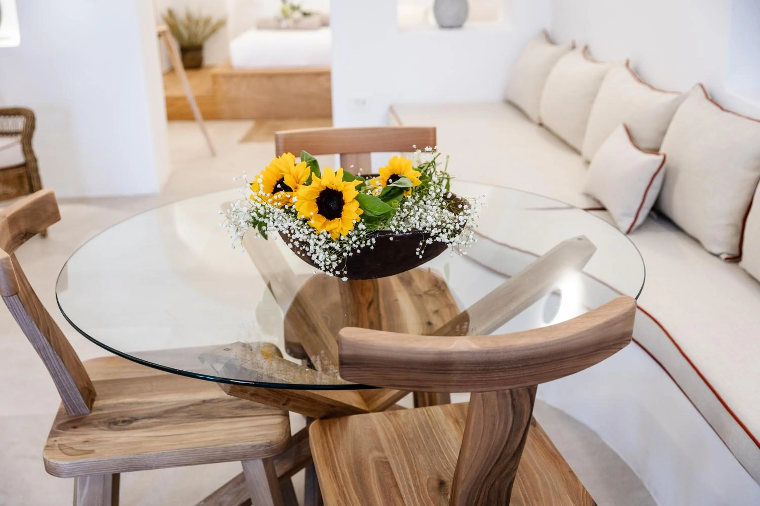 Living room in Oia Mare Villas