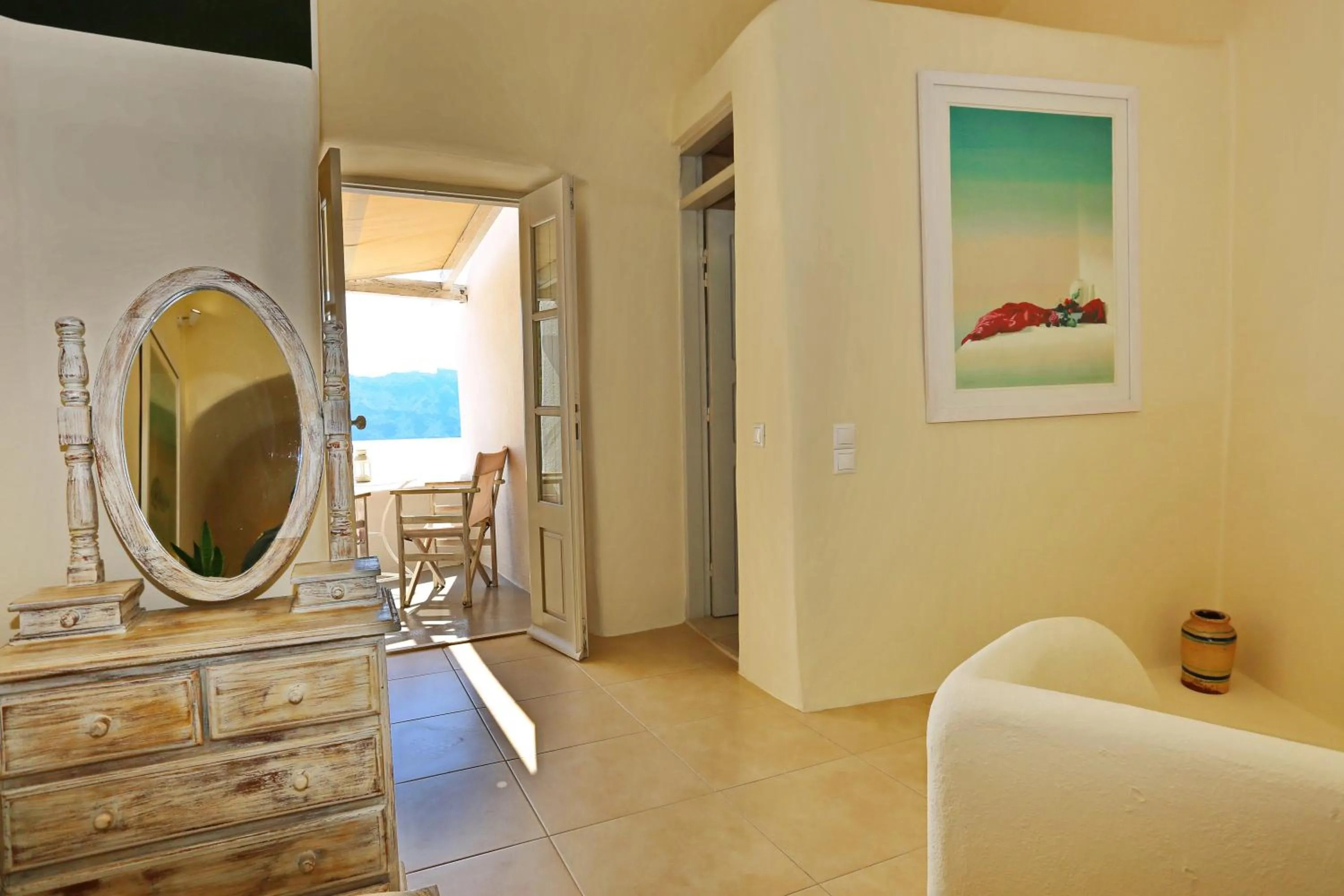 Seating area in Oia Mare Villas