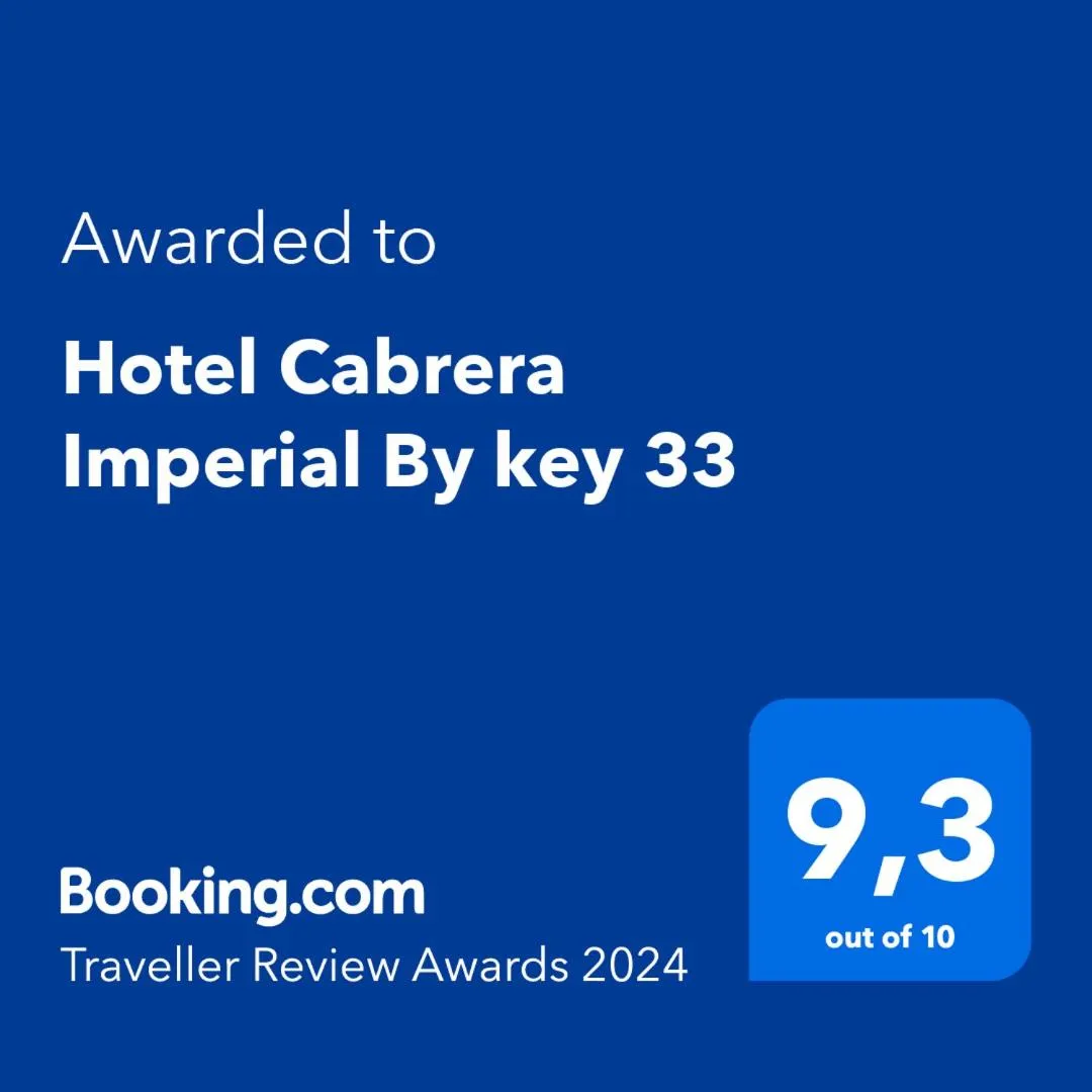 Certificate/Award in Hotel Cabrera Imperial By key 33