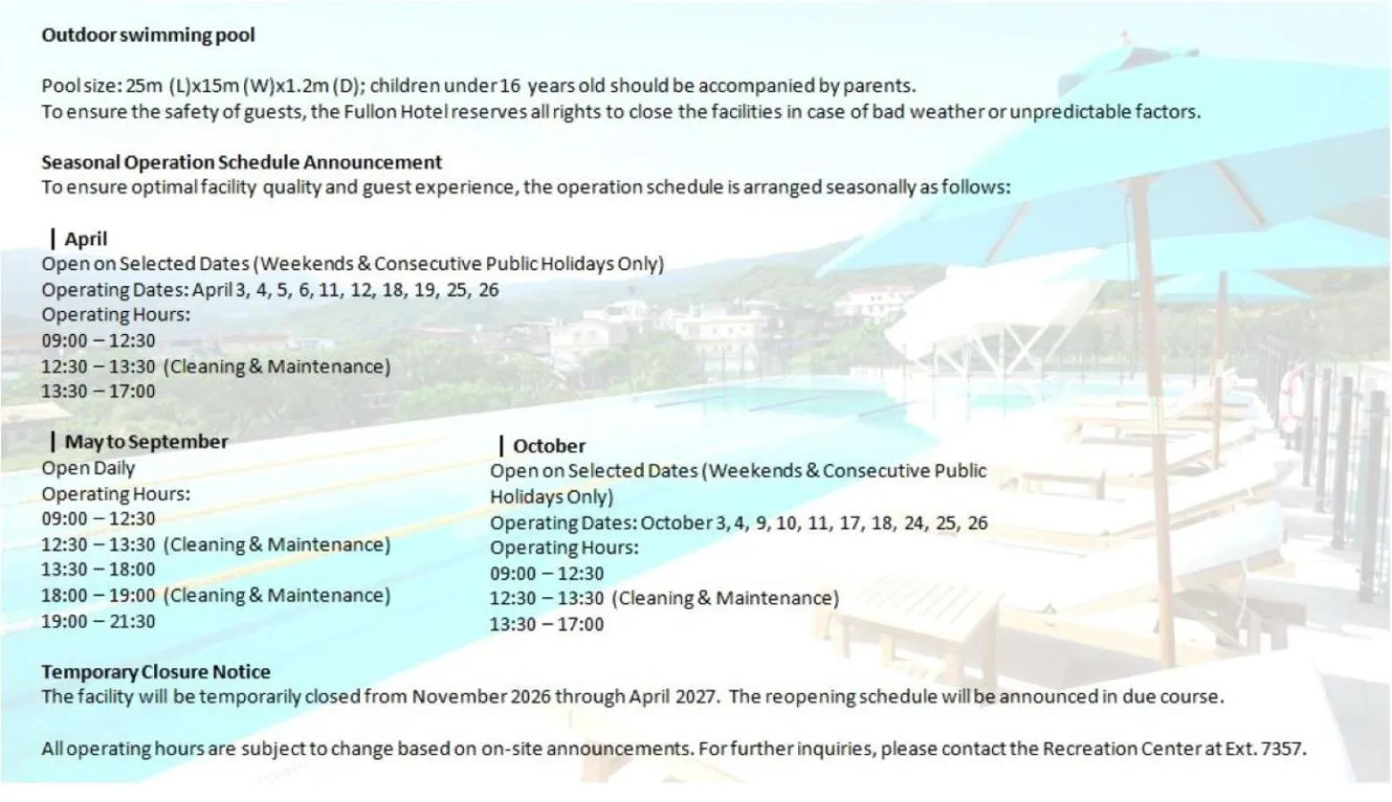 Swimming pool in Fullon Hotel Fulong