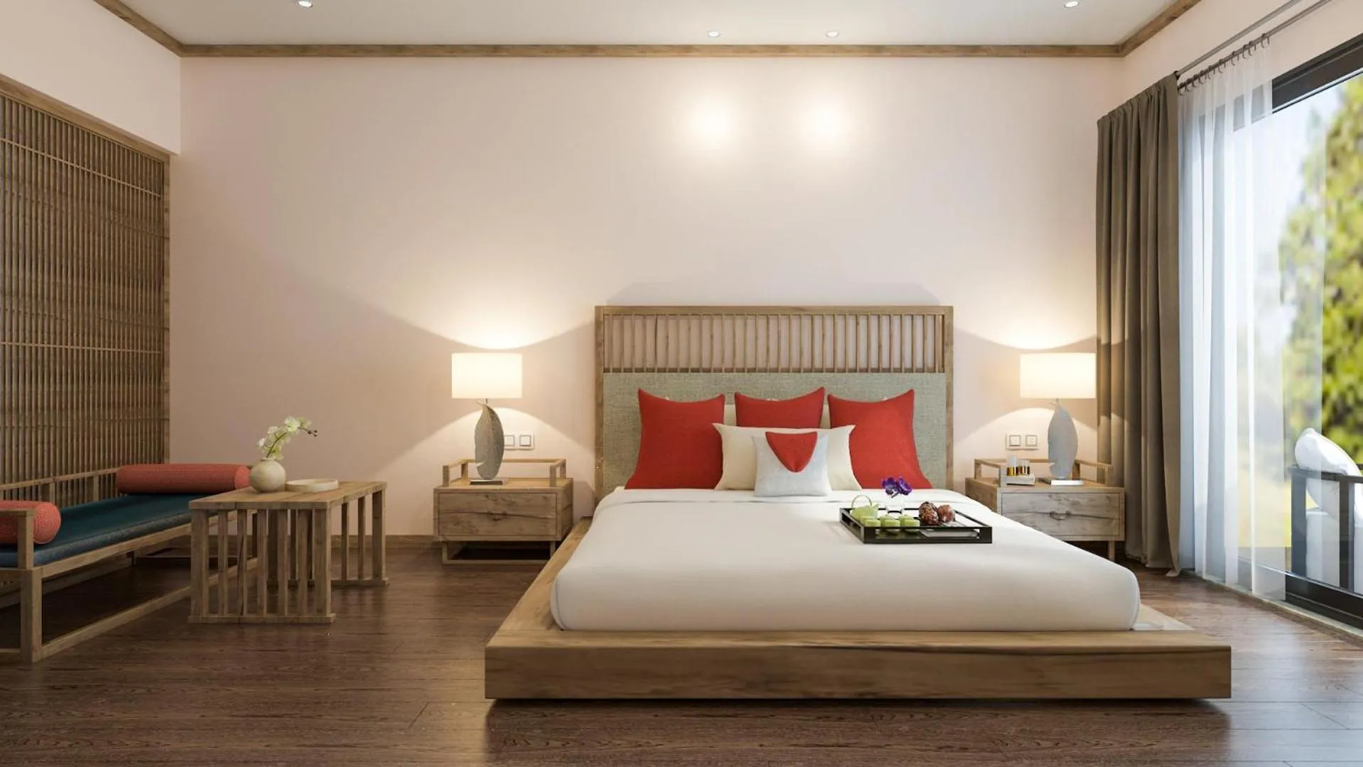 Bed in Sandy Beach Non Nuoc Resort