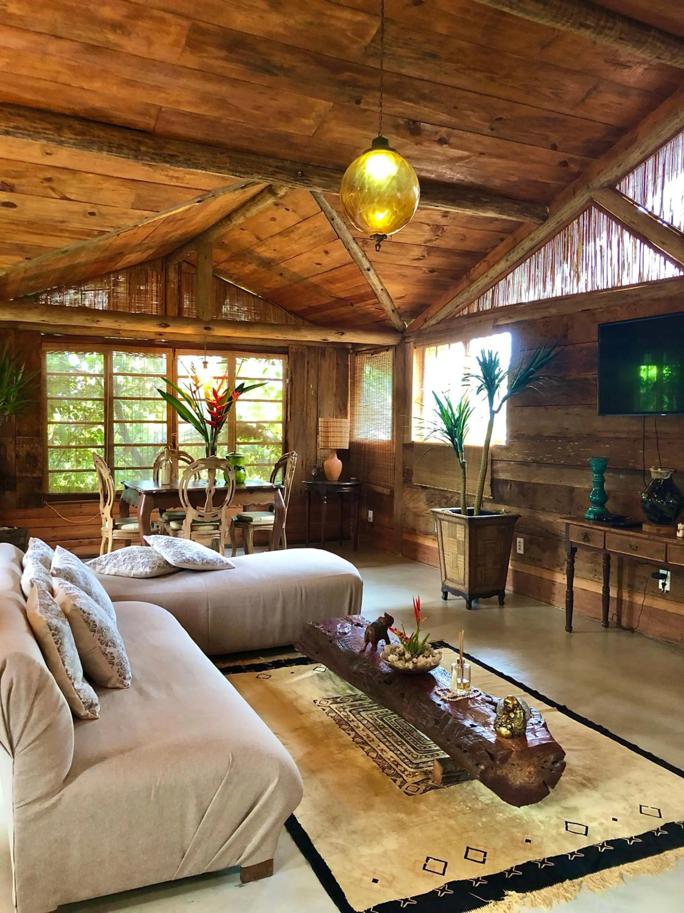 Living room in Eliza, Bangalô vista mar em Trancoso