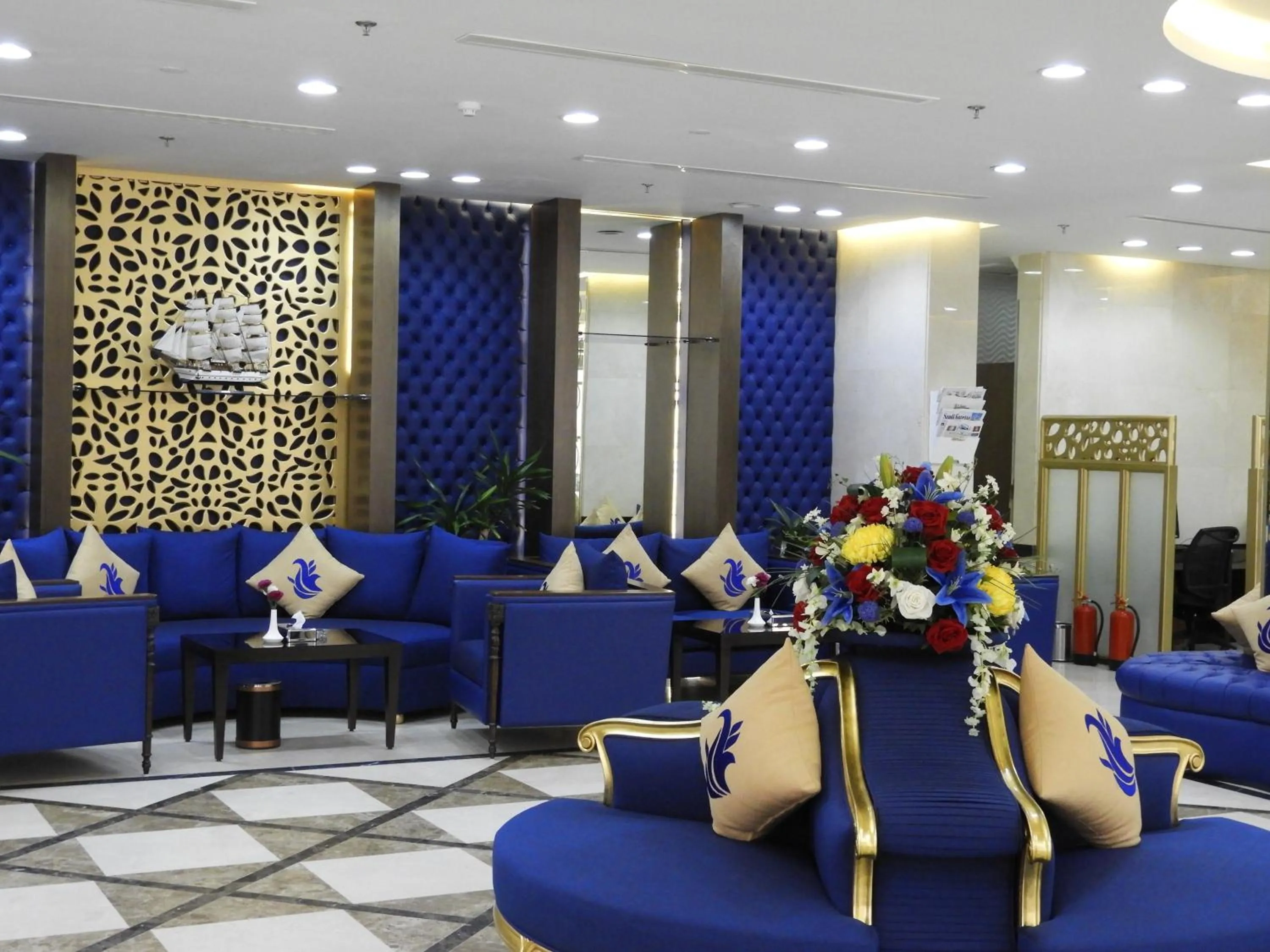 Lobby or reception in Swiss Blue serviced Apartments- Al Zahra