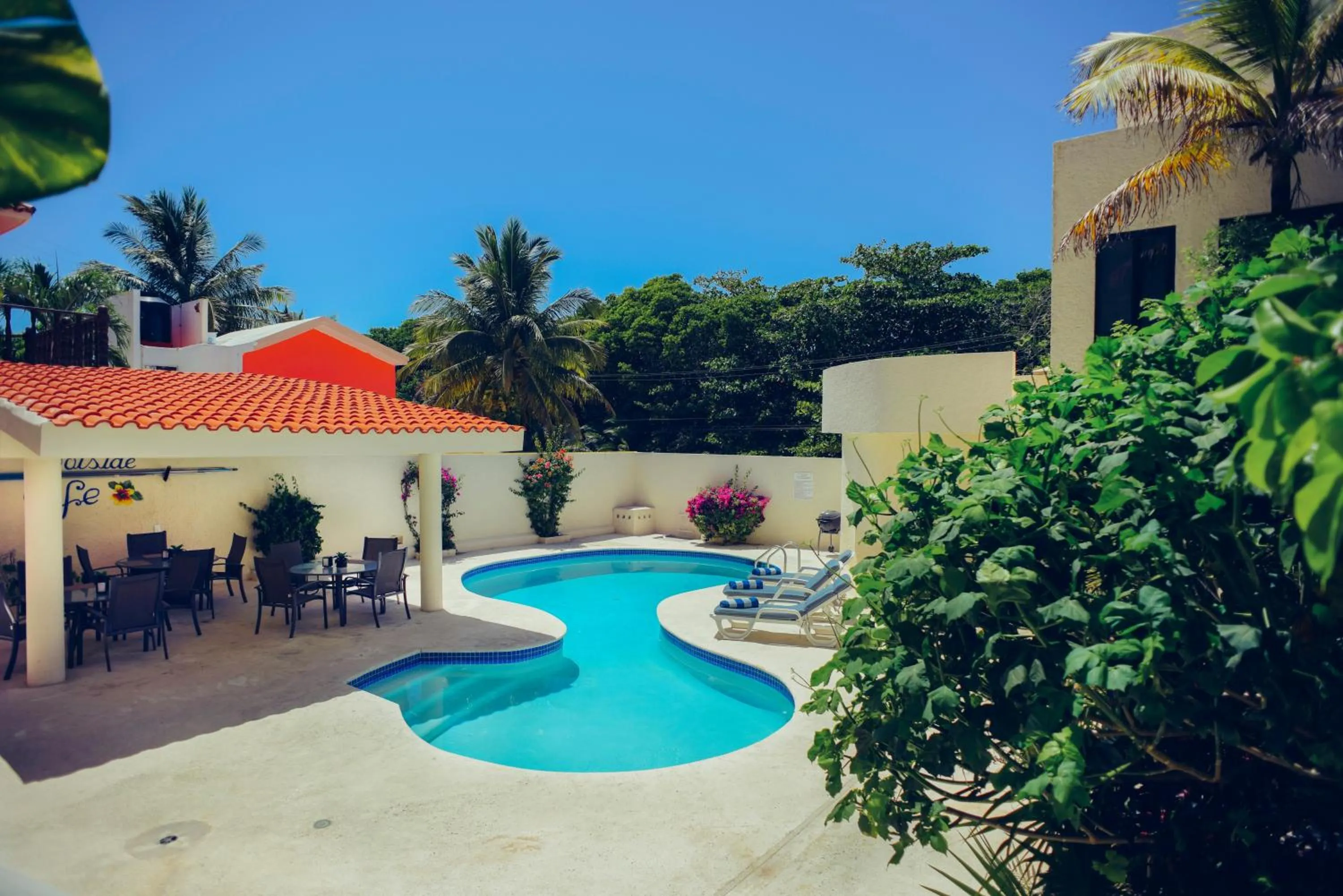 Pool view in Aquatech Villas DeRosa Resort