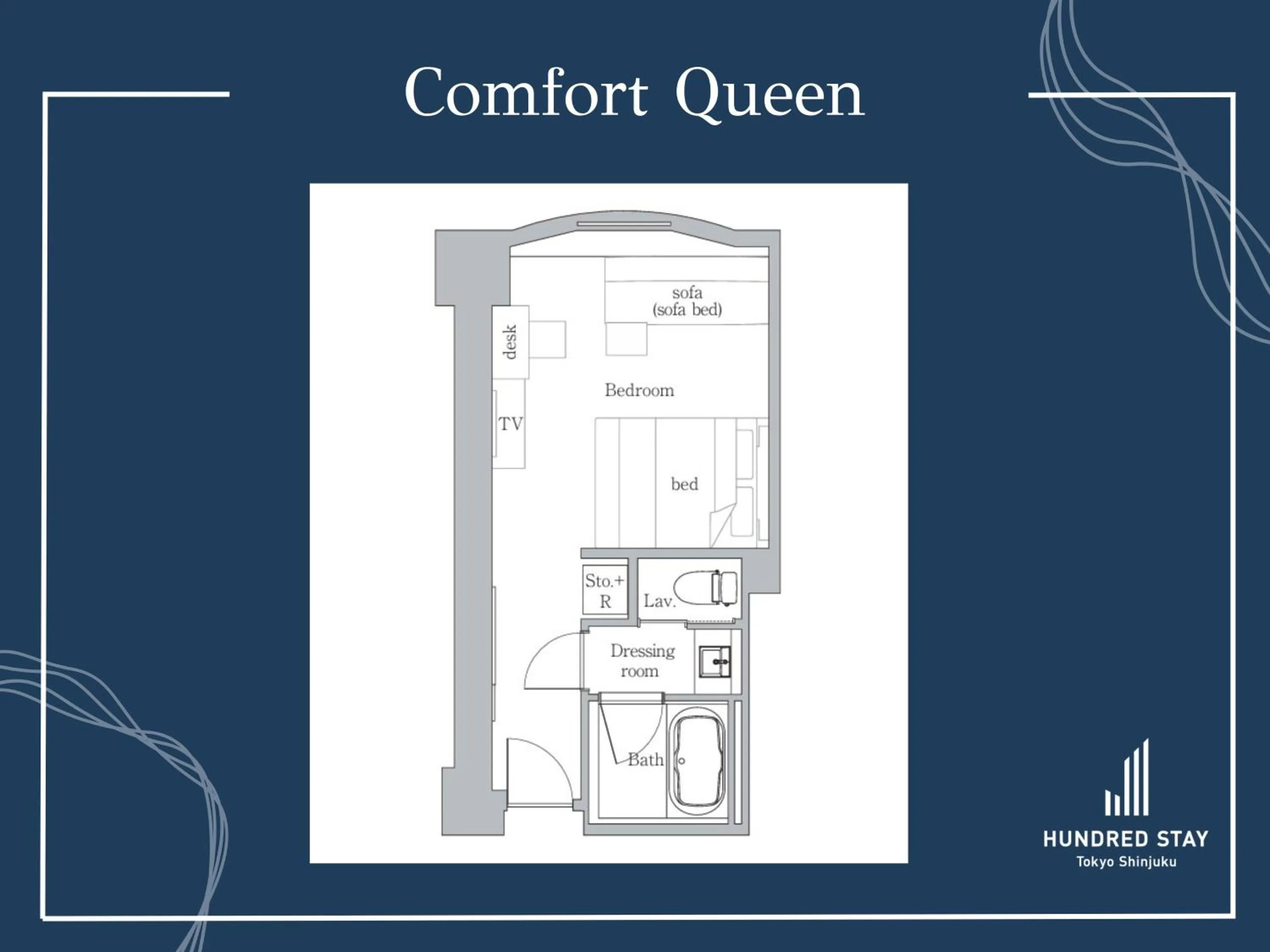 Floor plan in Hundred Stay Tokyo Shinjuku