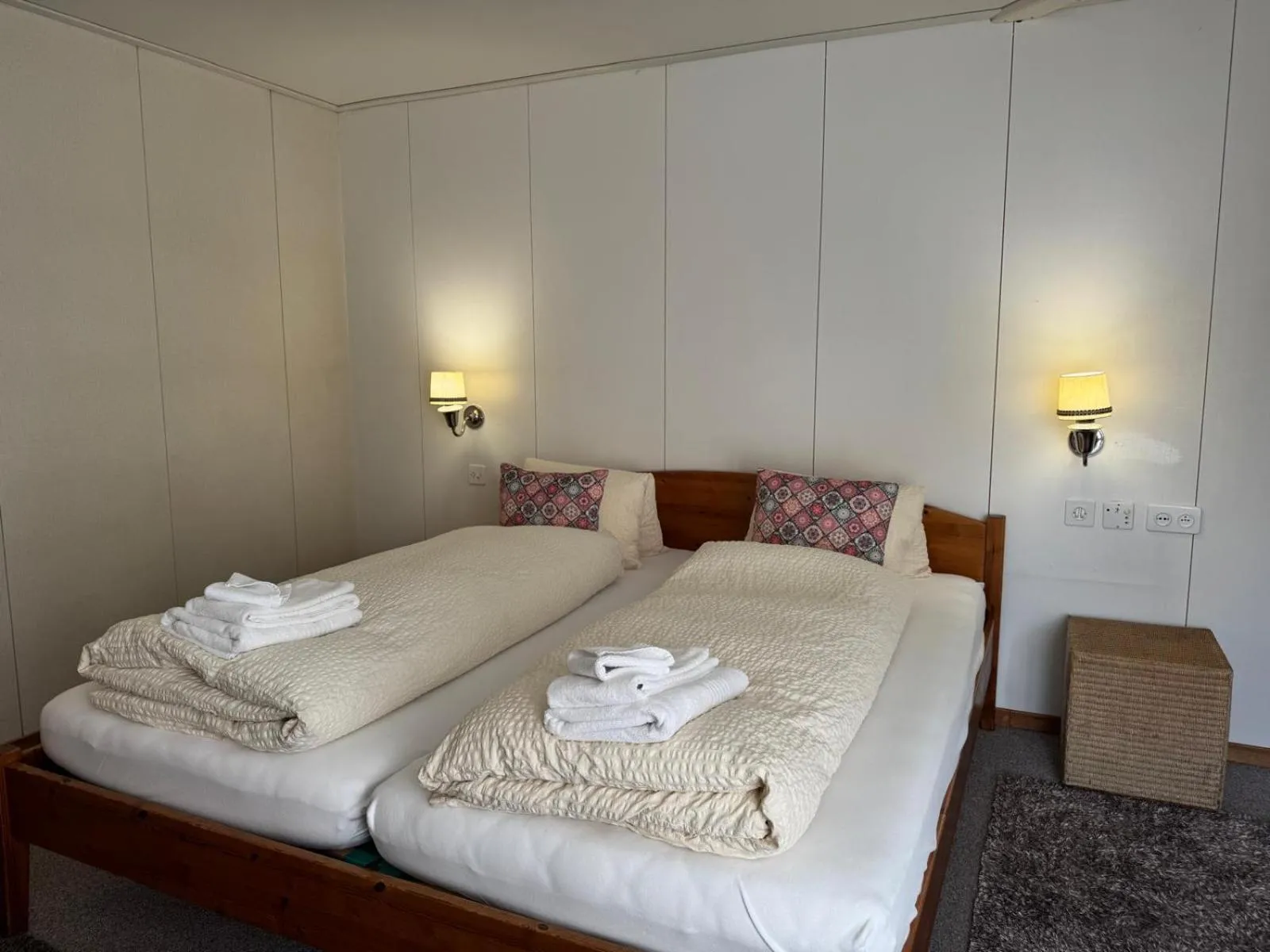 Bed in Guest Rooms with a great view at Residence Brunner