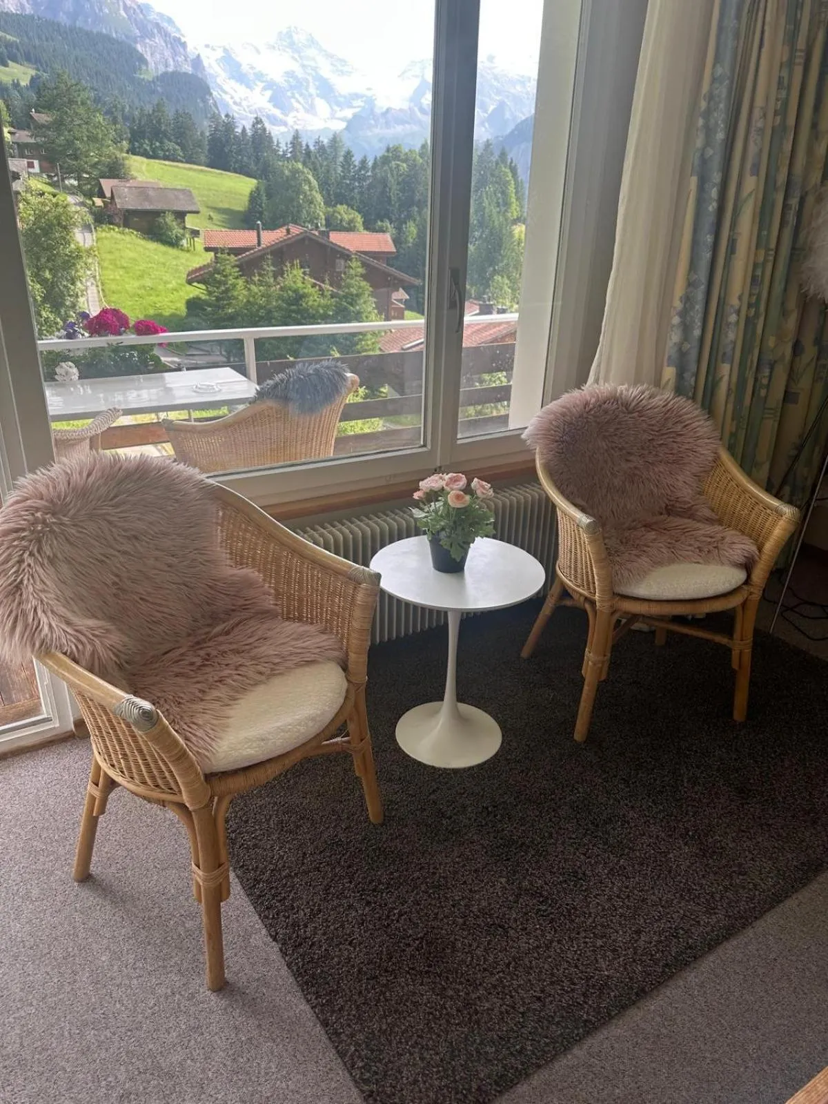 Seating area in Guest Rooms with a great view at Residence Brunner