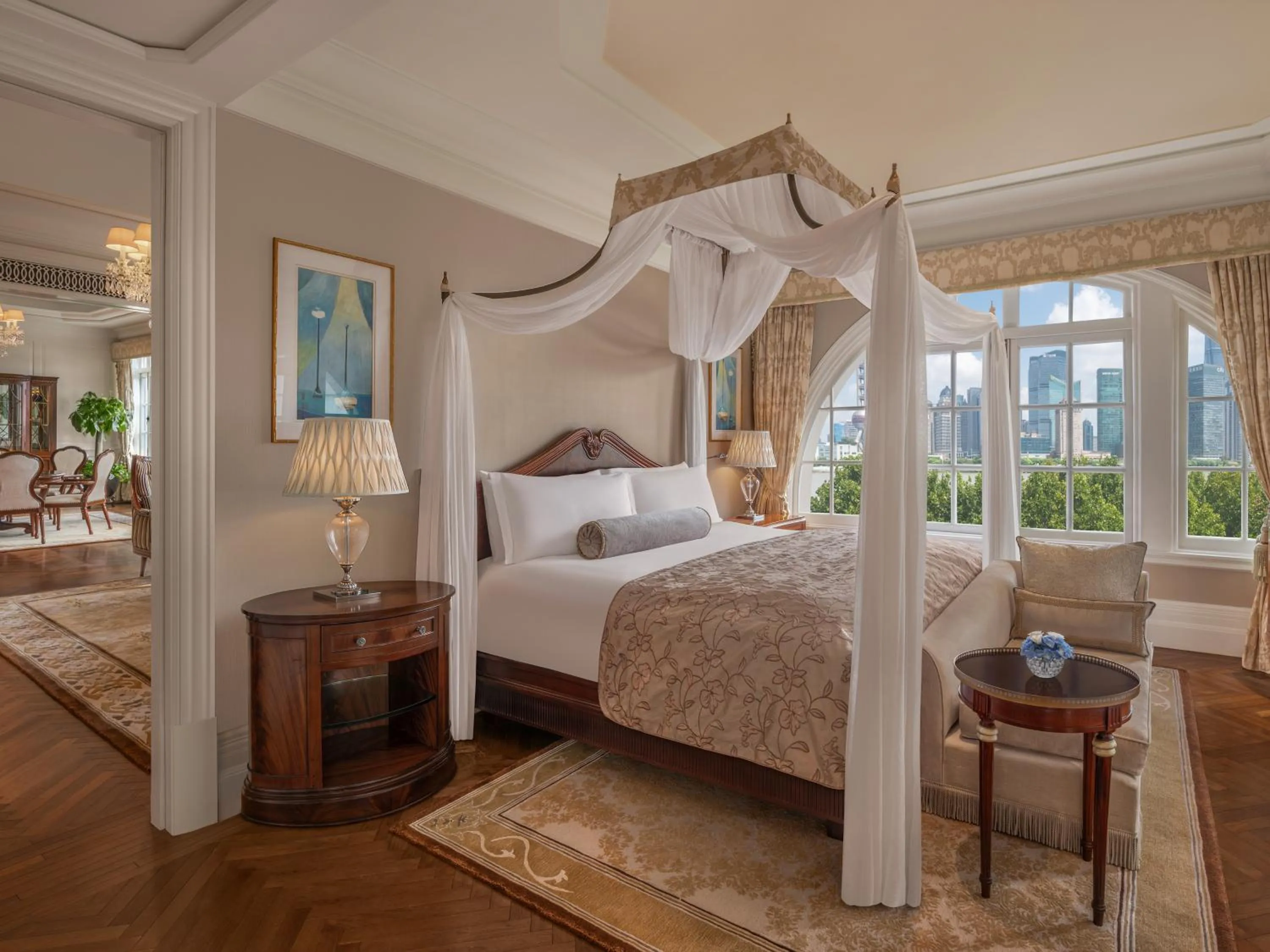 Bedroom, Bed in Waldorf Astoria Shanghai on the Bund