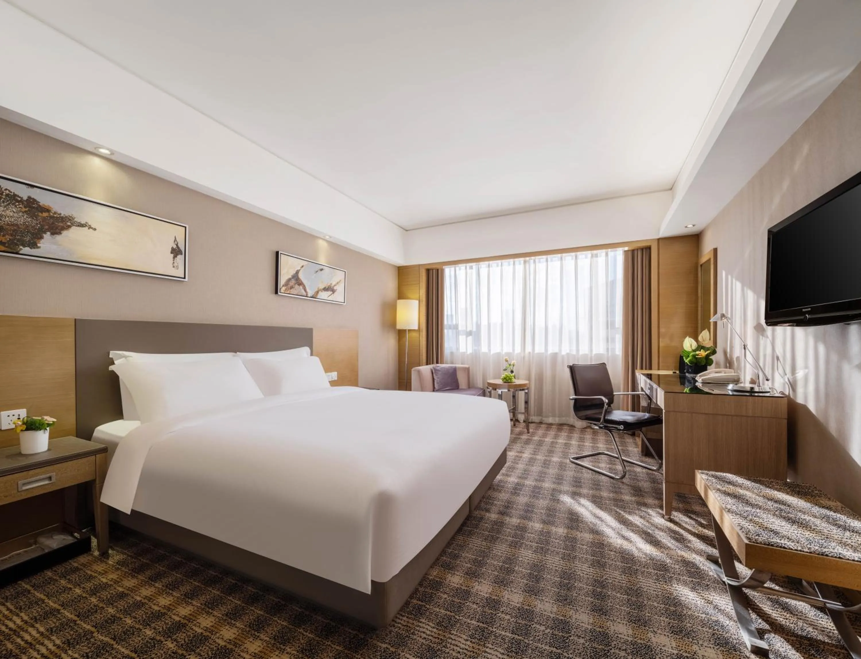 Communal lounge/ TV room, Bed in Grand Skylight Hotel Shenzhen Zhonghang