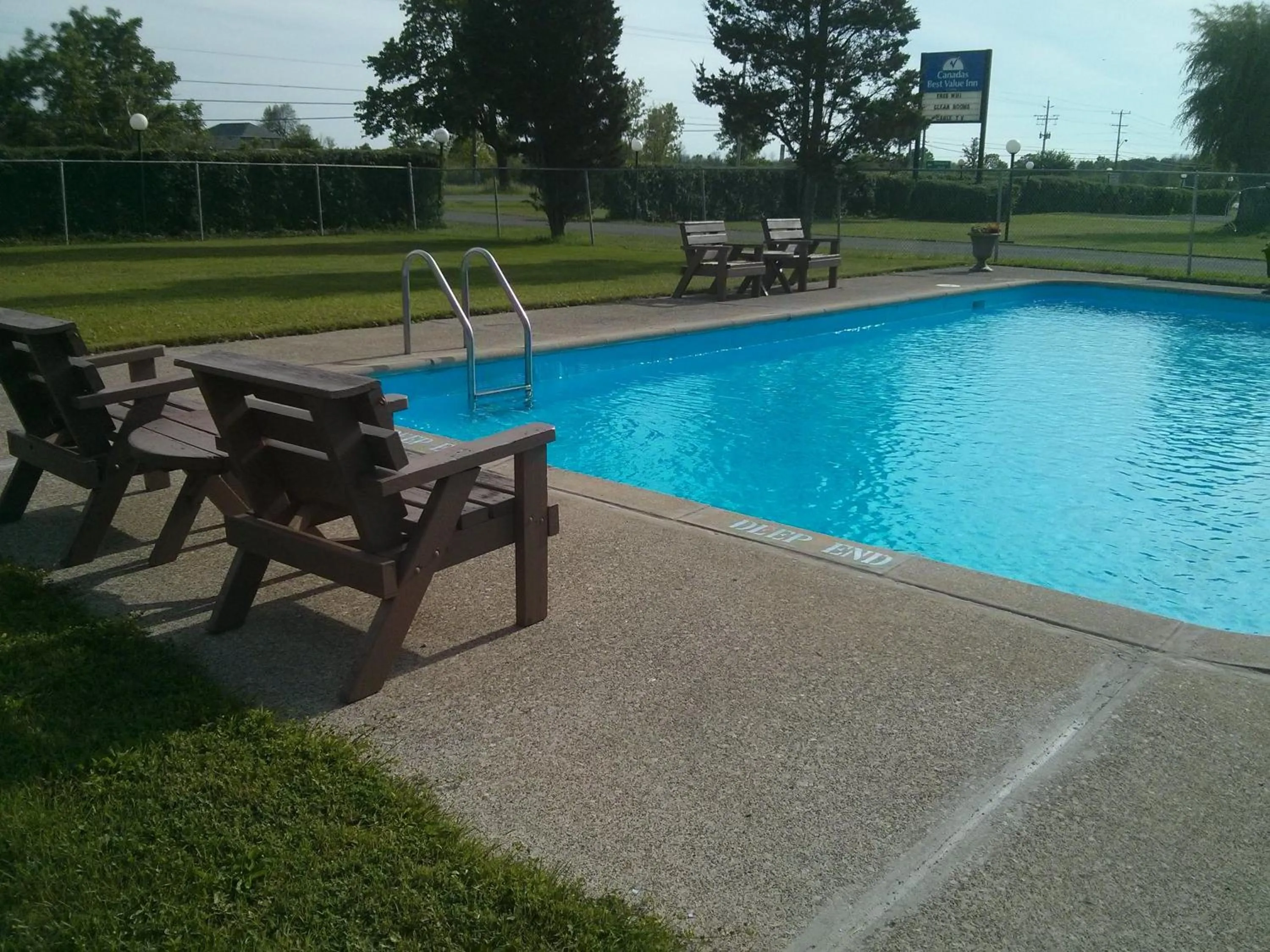 Pool view in Port Motel