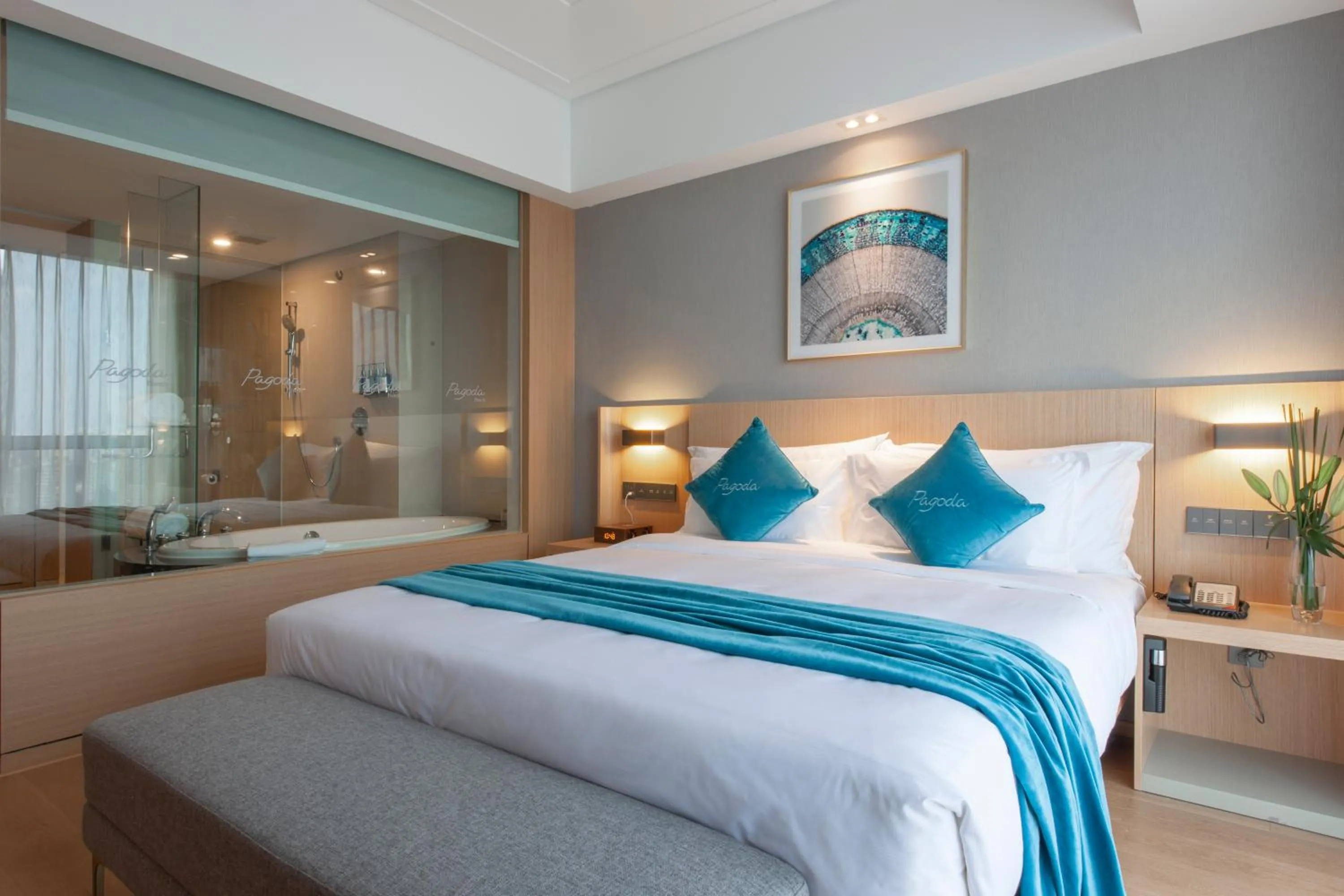 Bed in Radisson Blu Hotel Shanghai Hong Quan