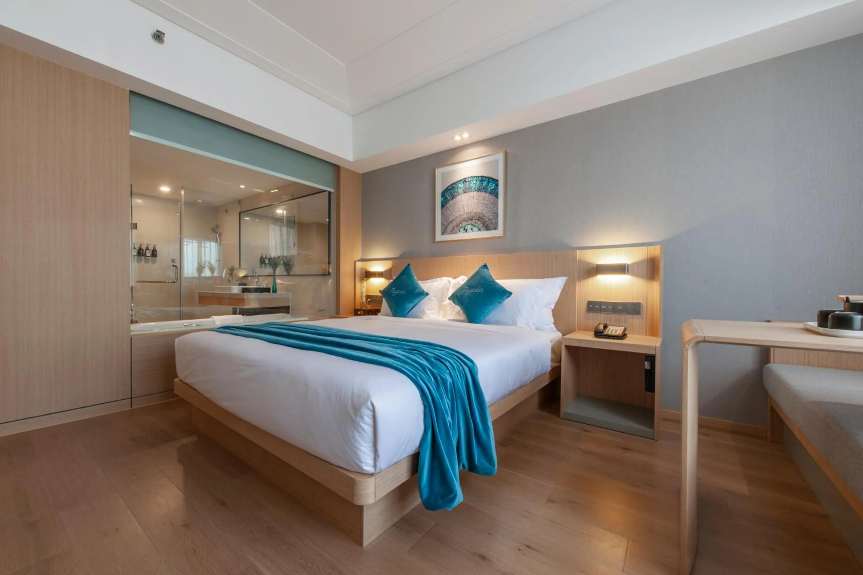 Bed in Radisson Blu Hotel Shanghai Hong Quan