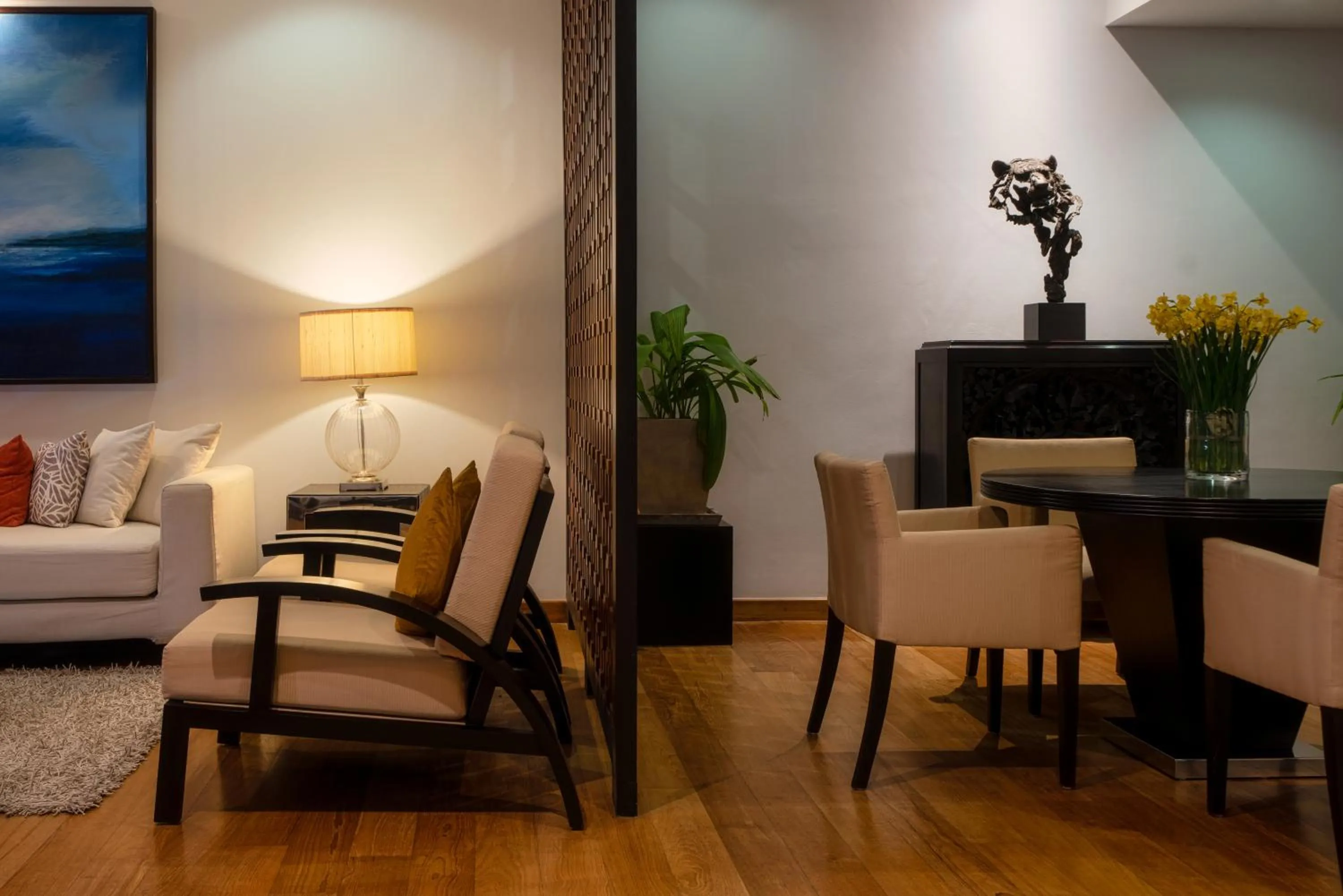 Living room in The Blue Water - Geoffrey Bawa Heritage Resort Hotel