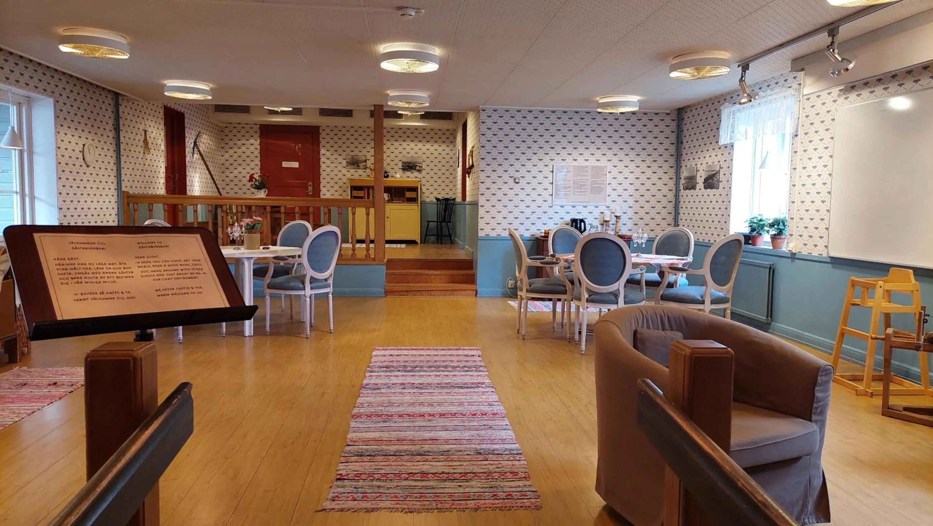 Communal lounge/ TV room in STF Hostel Vilhelmina Kyrkstad