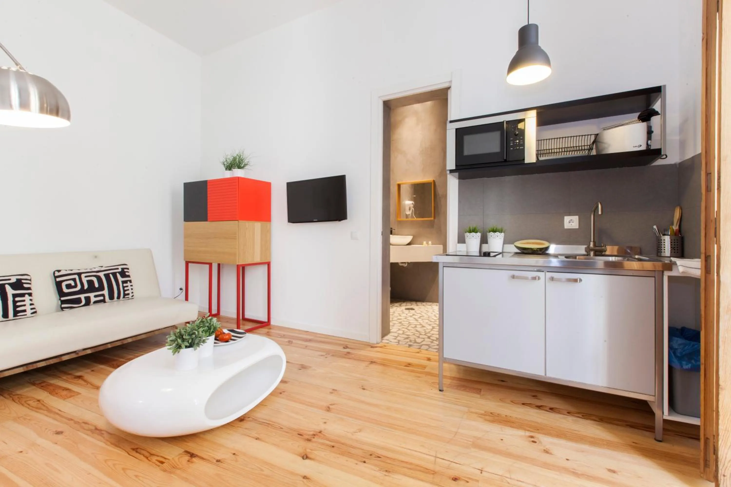 Kitchen or kitchenette in Apartamentos Matute 11