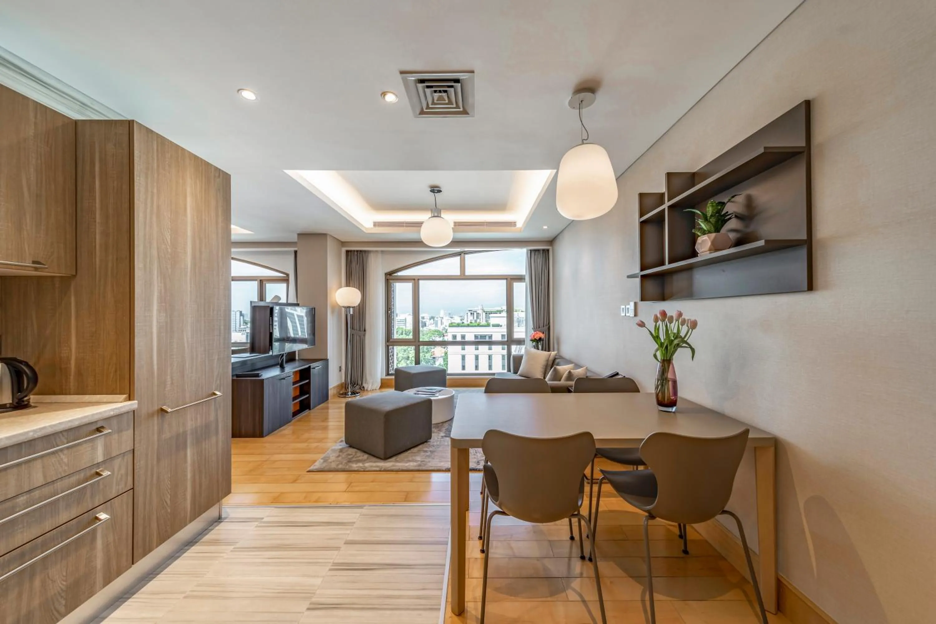 Living room in Sherwood Suites