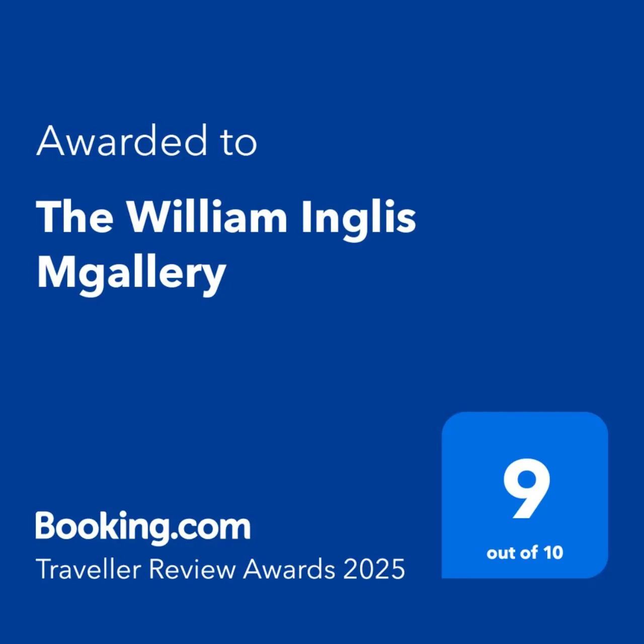 Certificate/Award in The William Inglis Mgallery