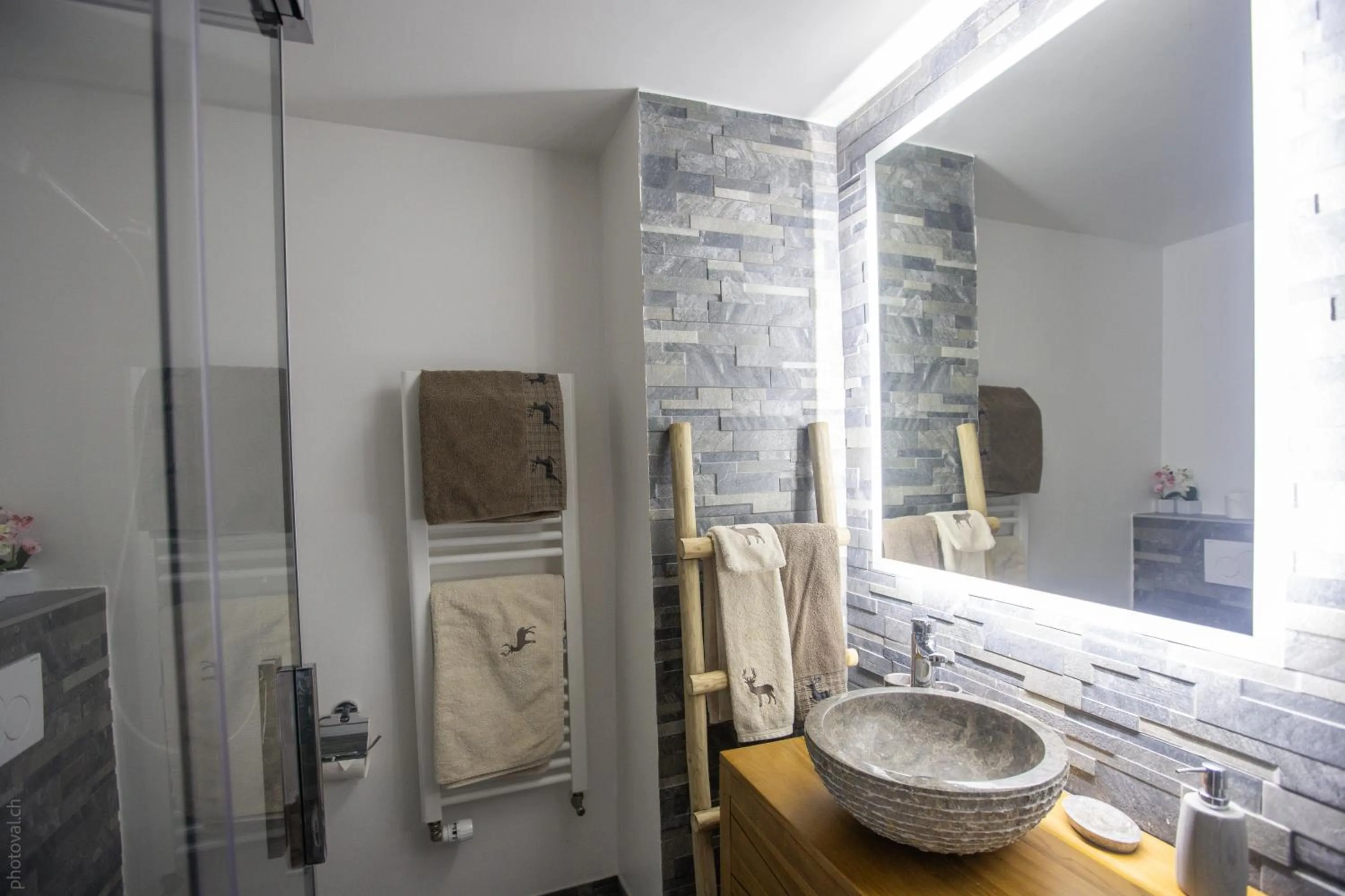 Bathroom in Hôtel Dents de Veisivi