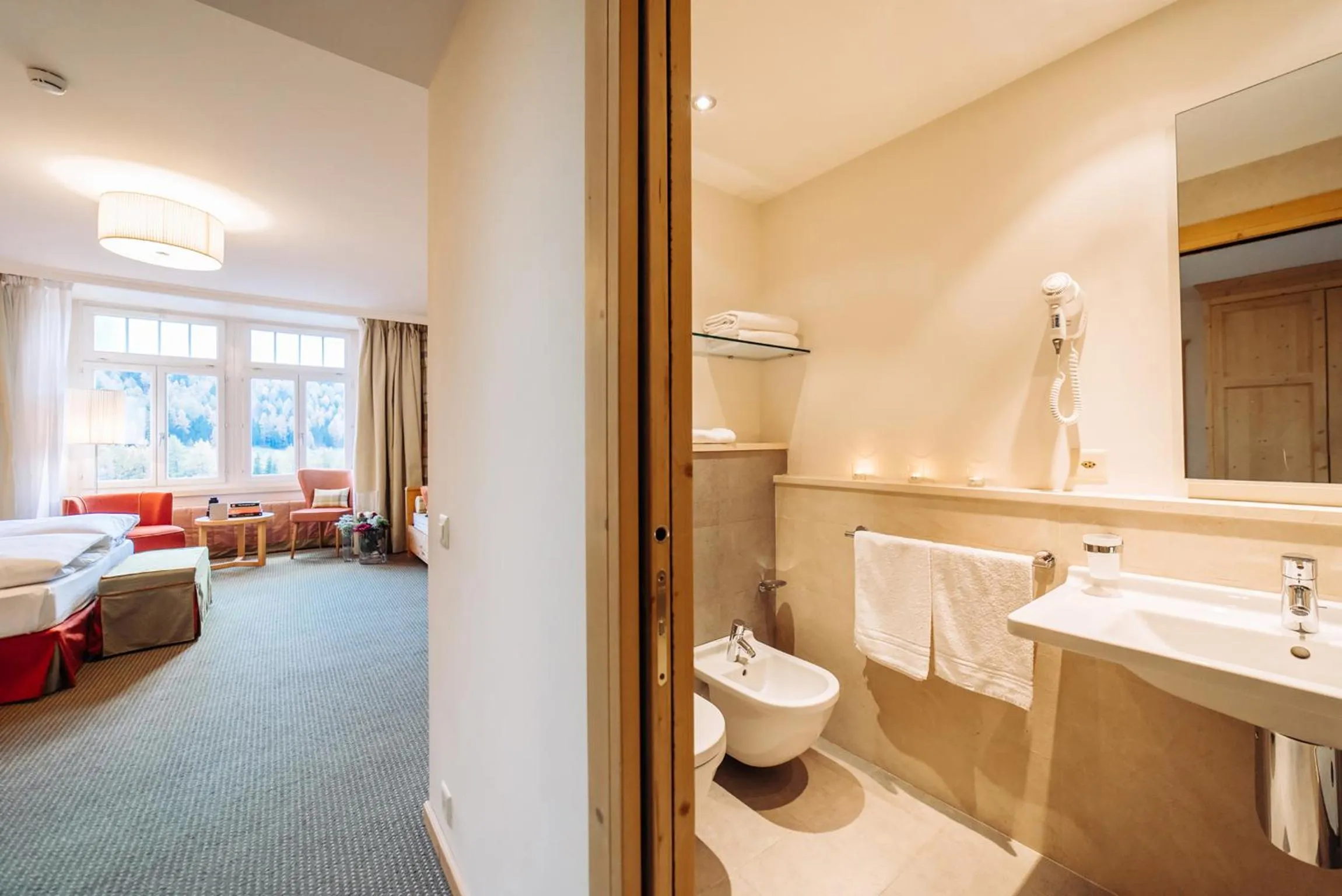 Photo of the whole room, Bed in Schloss Hotel & Spa Pontresina