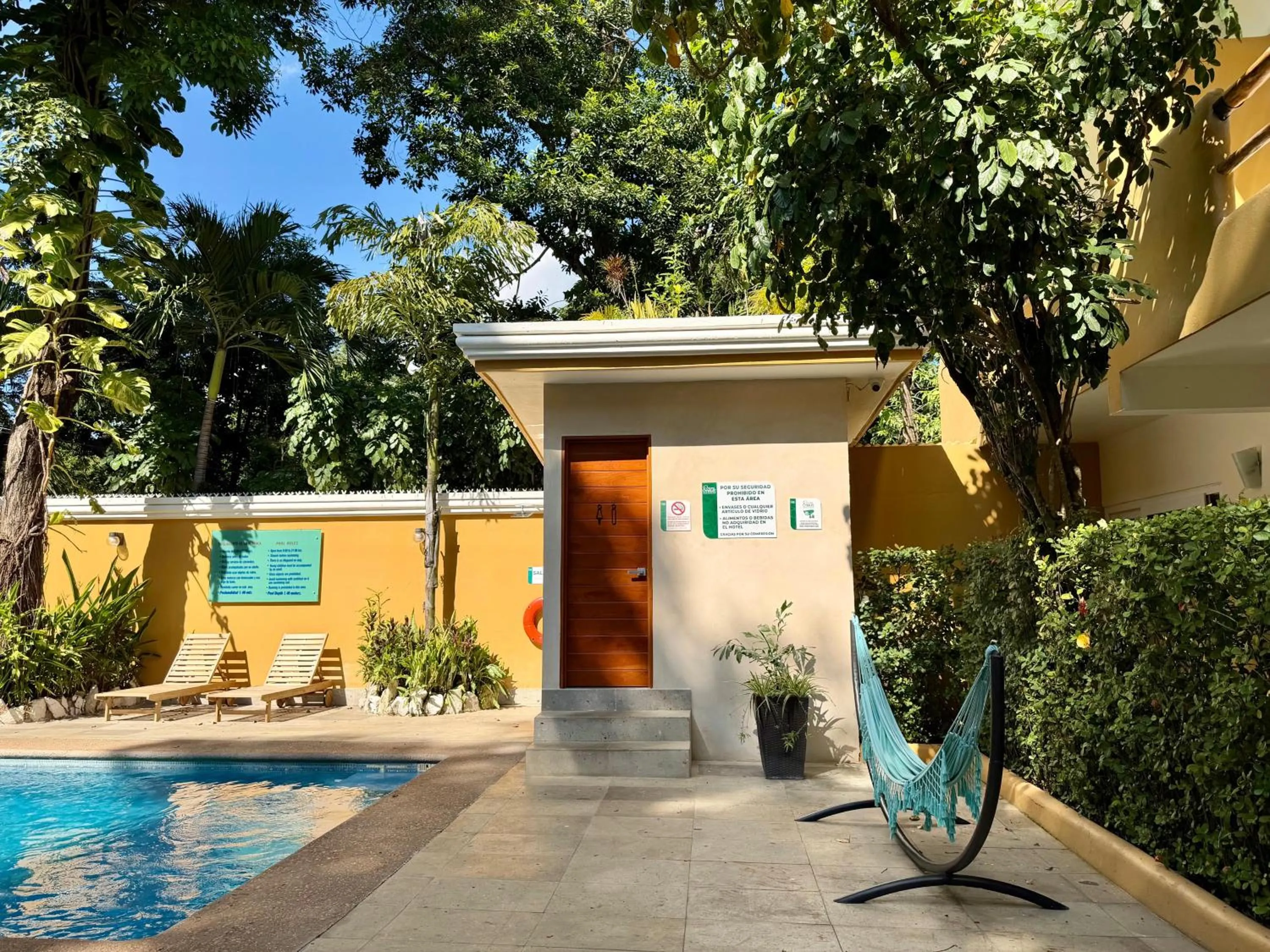 Pool view in Hotel Chablis Palenque
