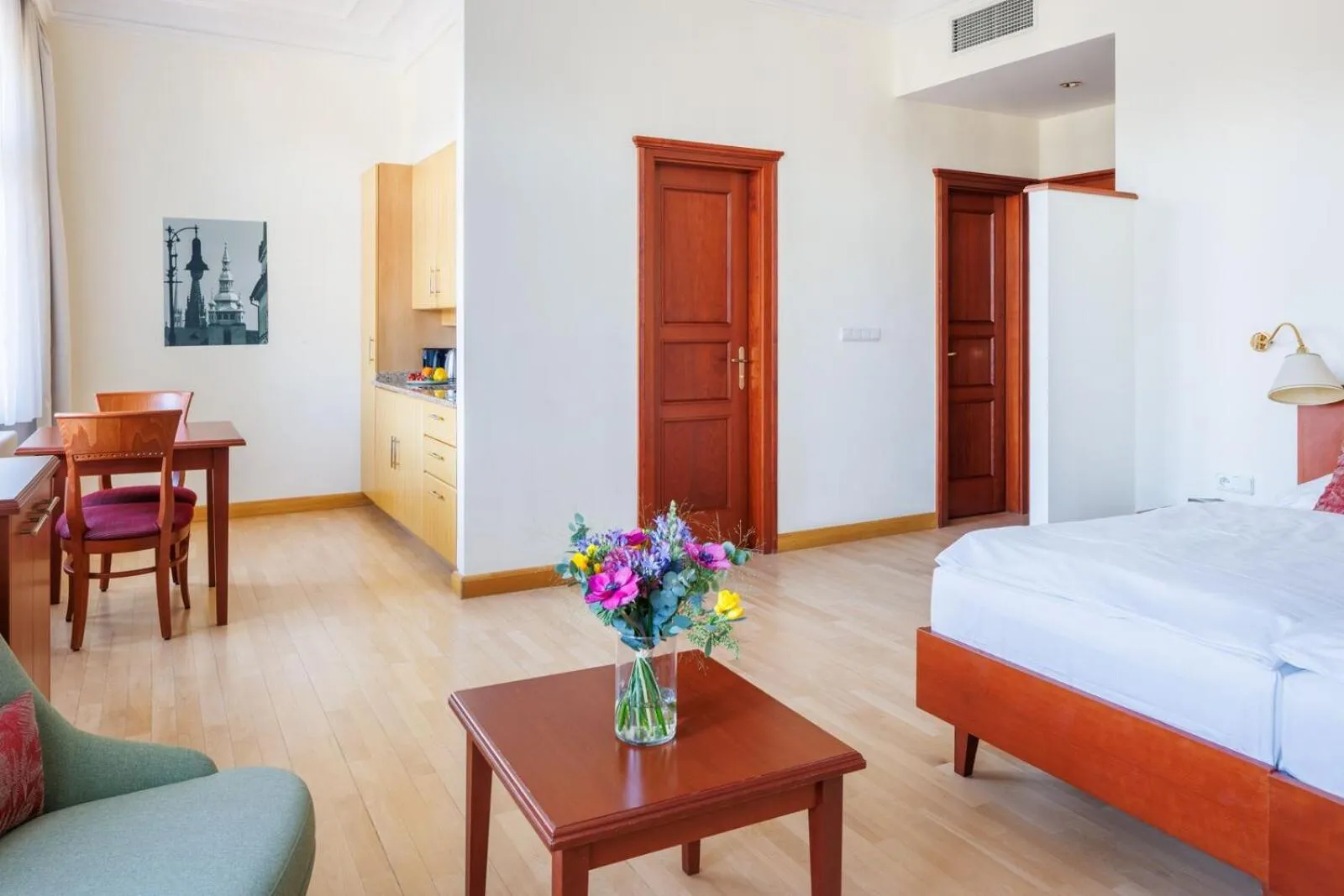 Bed in Hapimag Apartments Prague