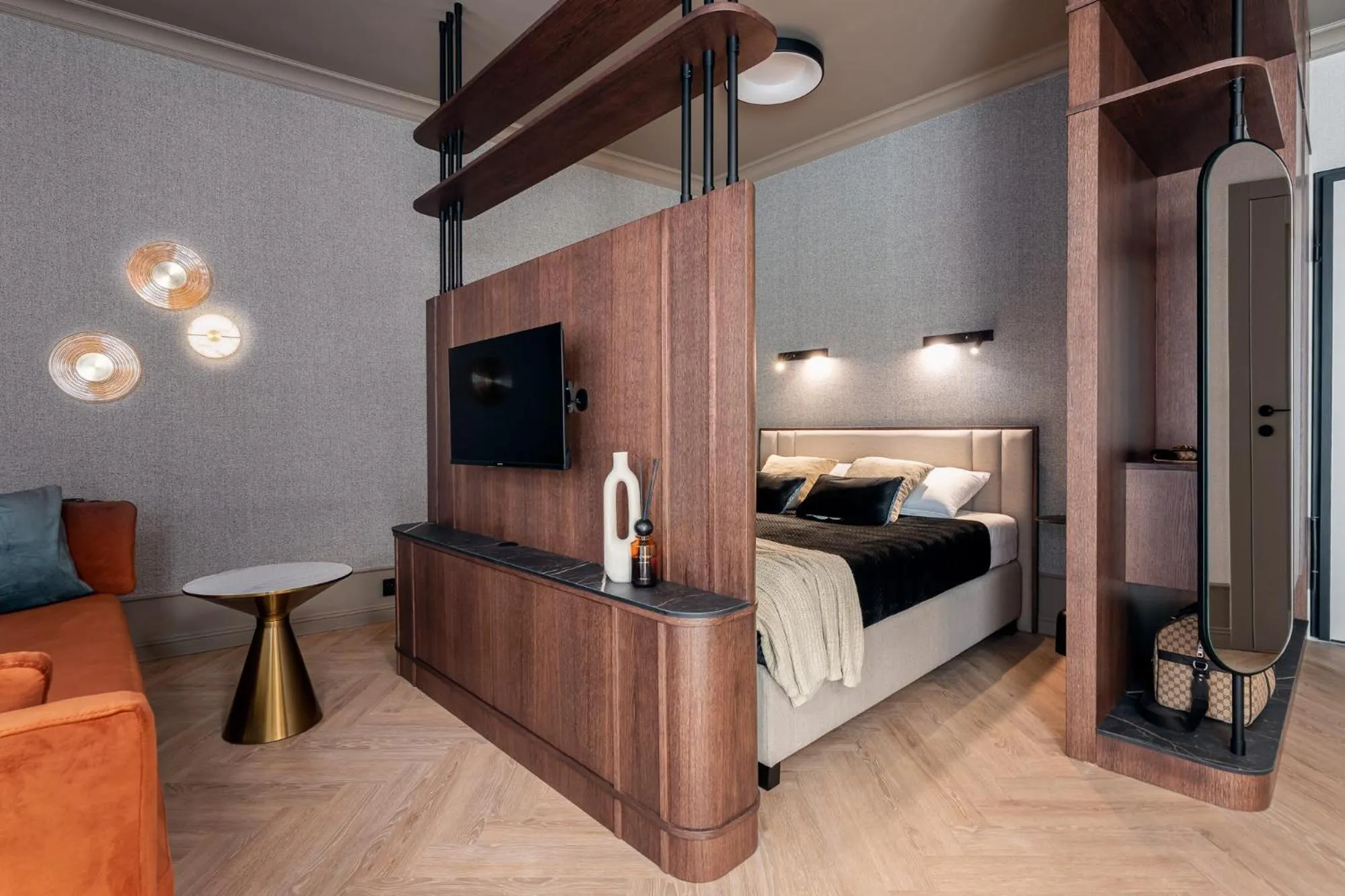 Seating area, Bed in Lavoo Boutique Apartments