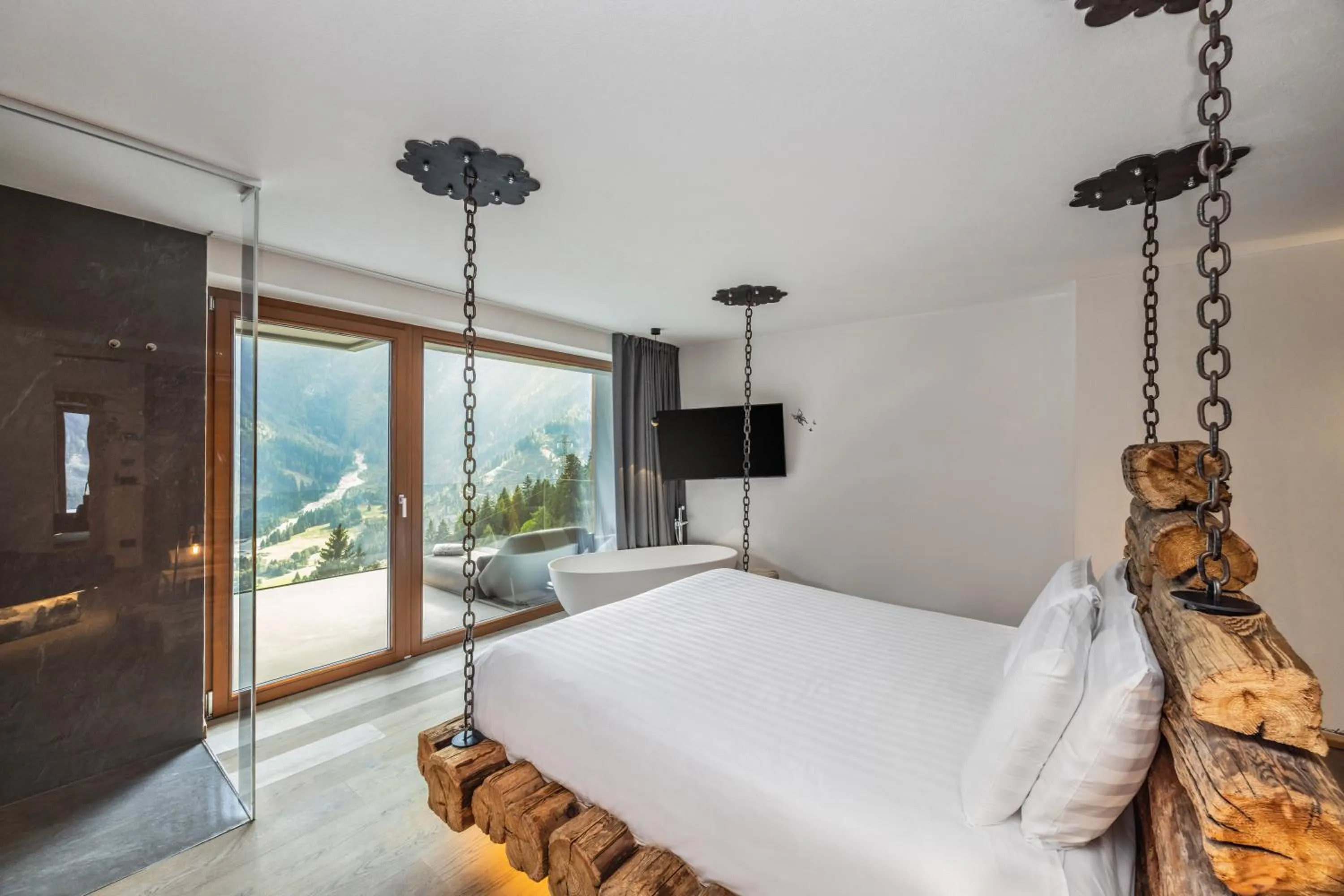 Bedroom, Bed in Hotel Chalet Al Foss - Adults Only